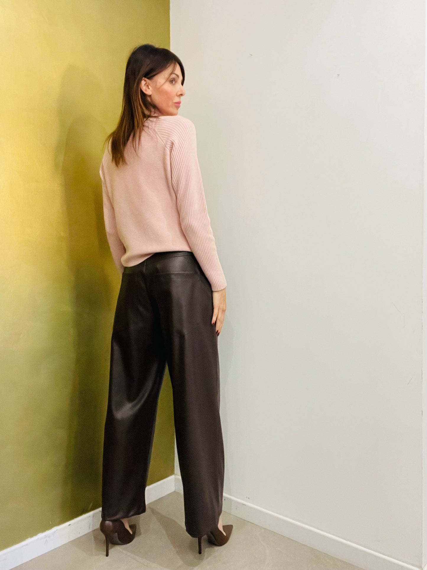 PANTALONE PALAZZO ECOPELLE