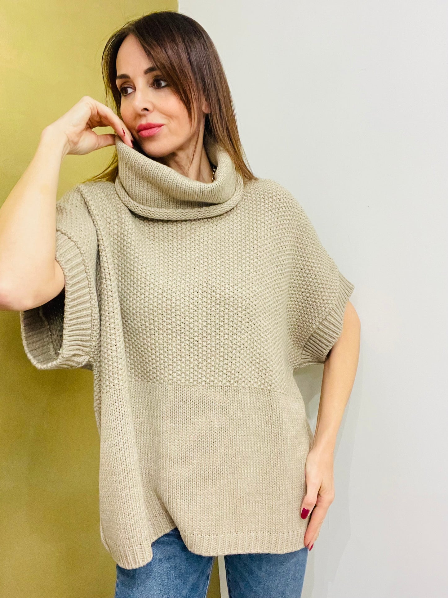 MAGLIA OVER COLLO AD ANELLO