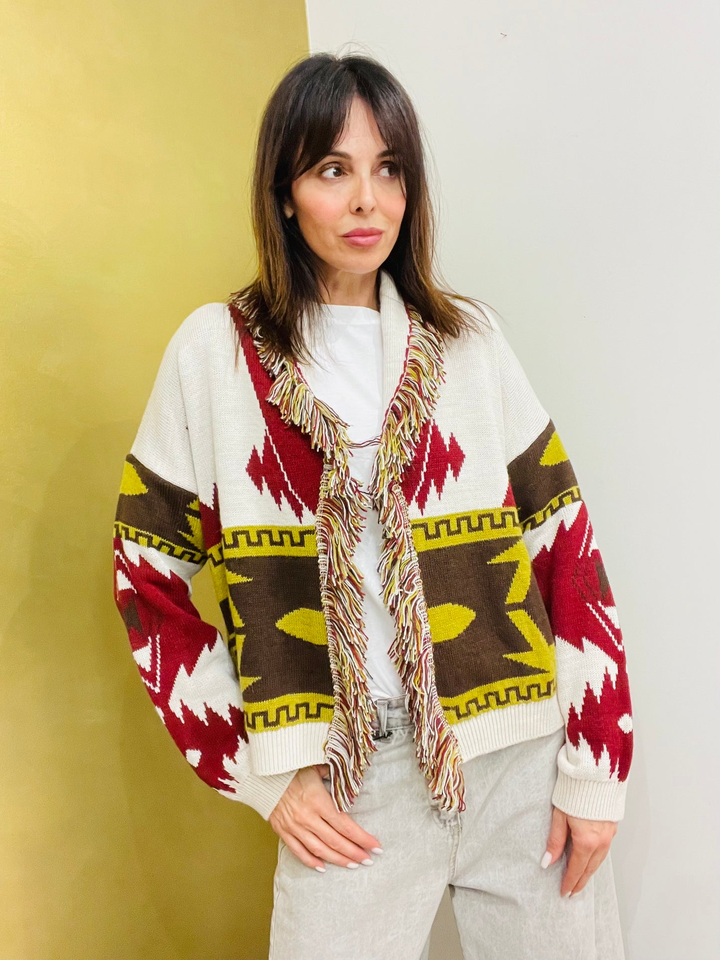 CARDIGAN CORTO CON FRANGE