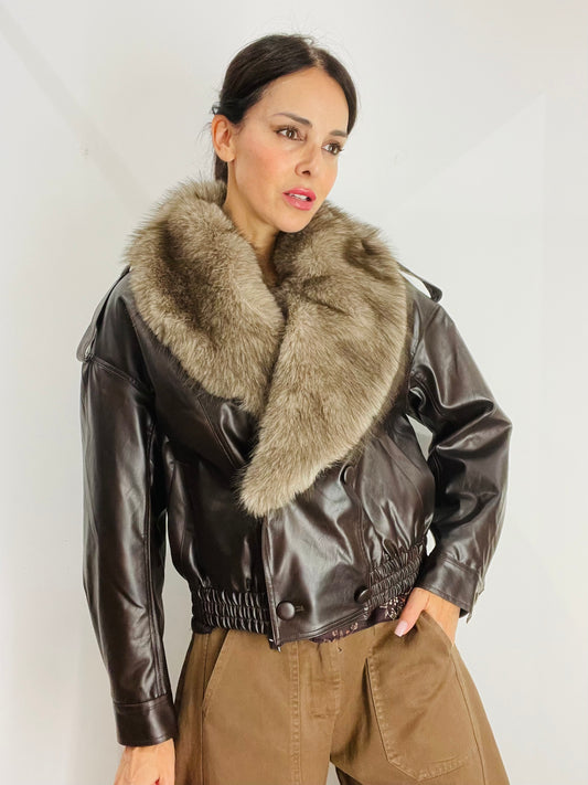 BOMBER ECOPELLE CON PELLICCIA