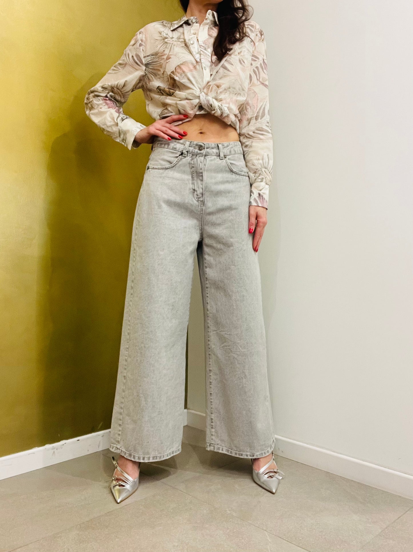 JEANS PALAZZO TENSIONE IN