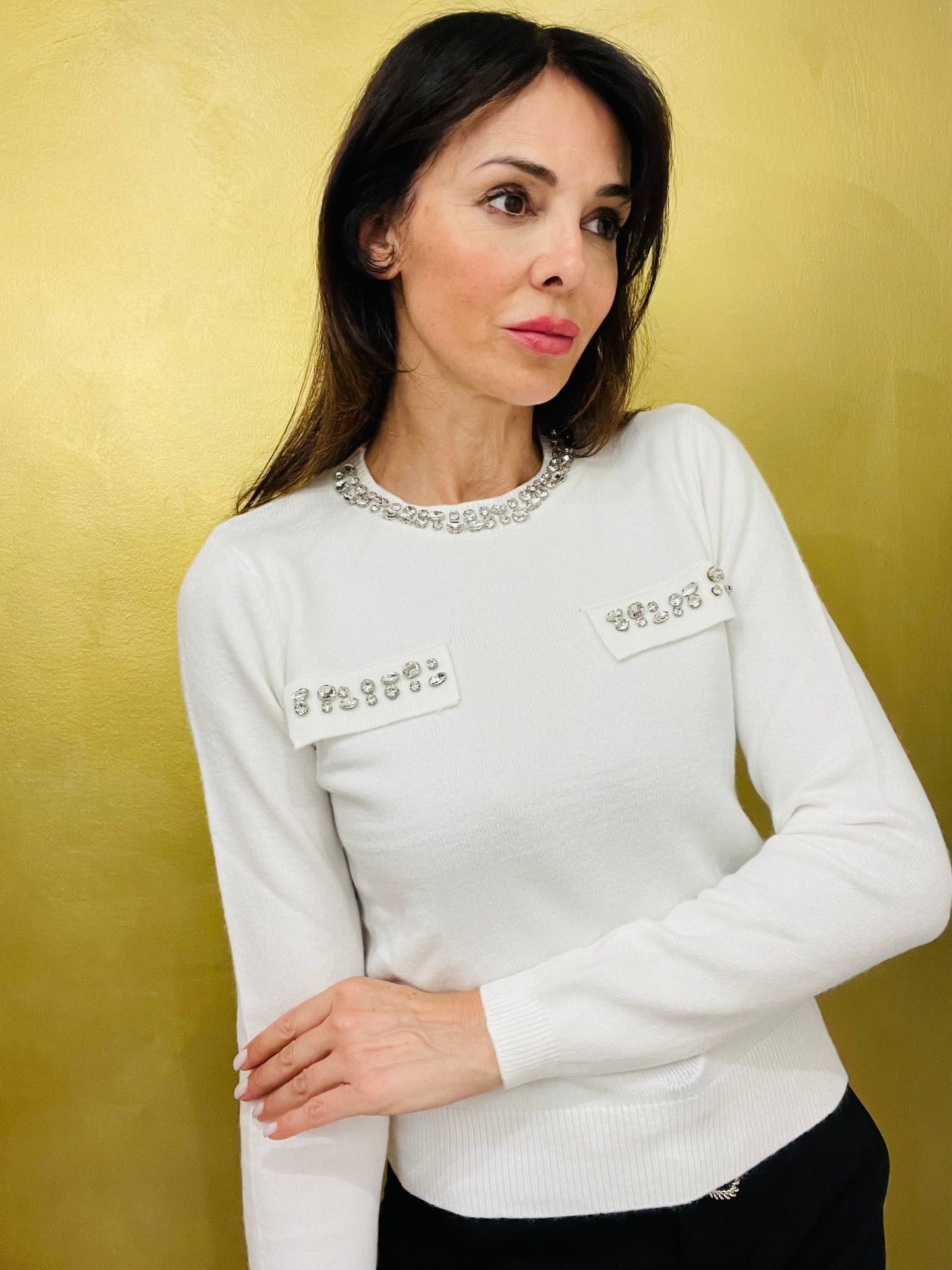 MAGLIA CON STRASS