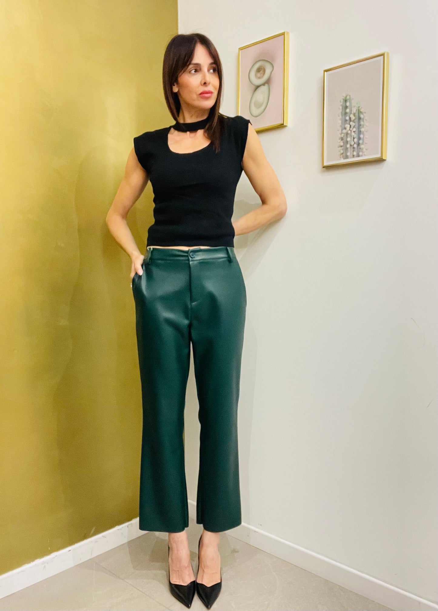 PANTALONE TROMBETTA ECO PELLE