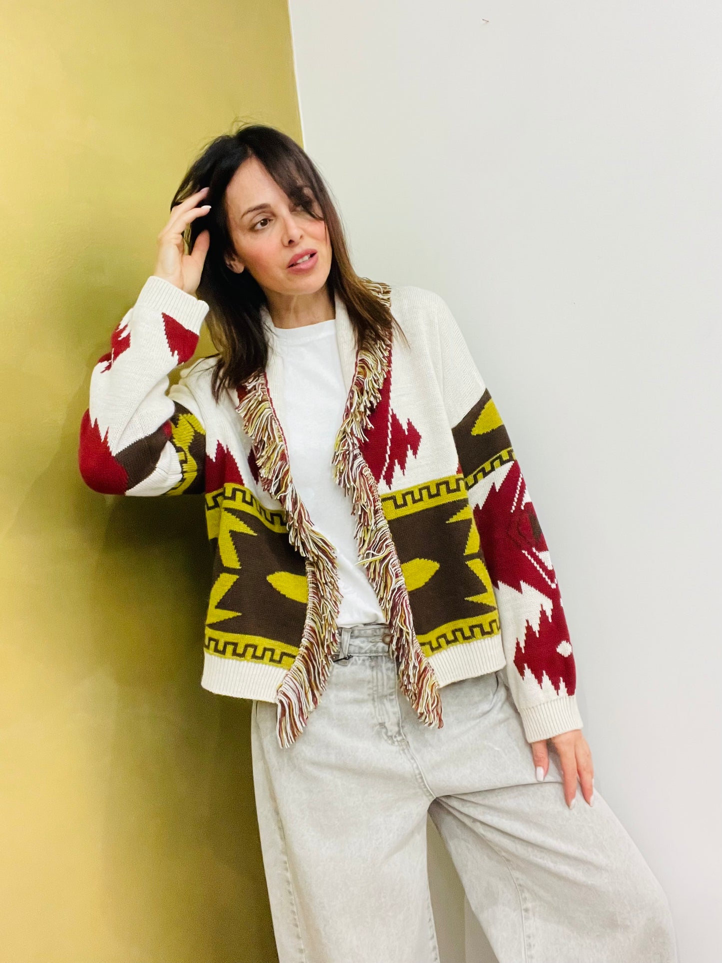 CARDIGAN CORTO CON FRANGE