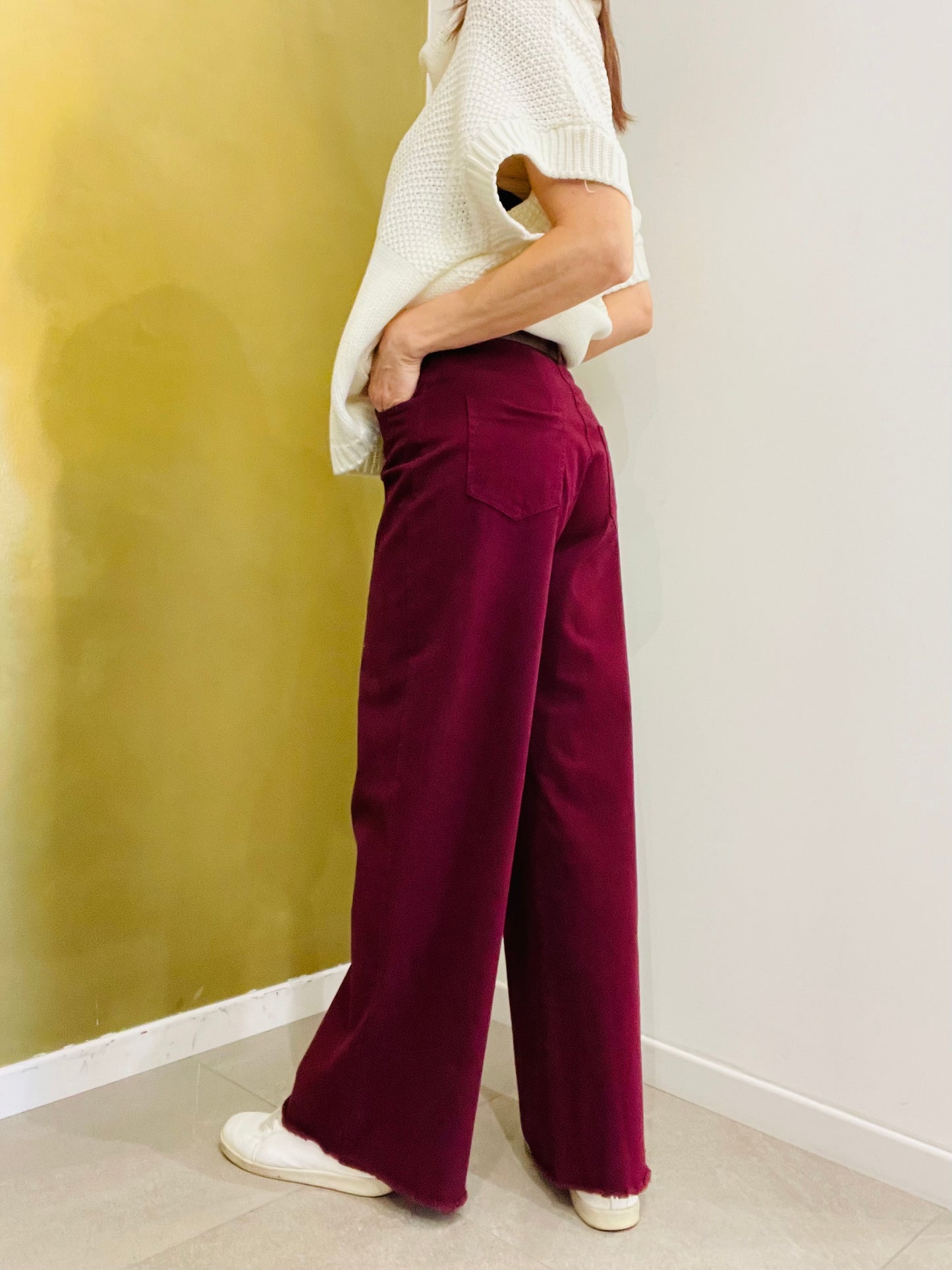 PANTALONE PALAZZO SFRANGIATO
