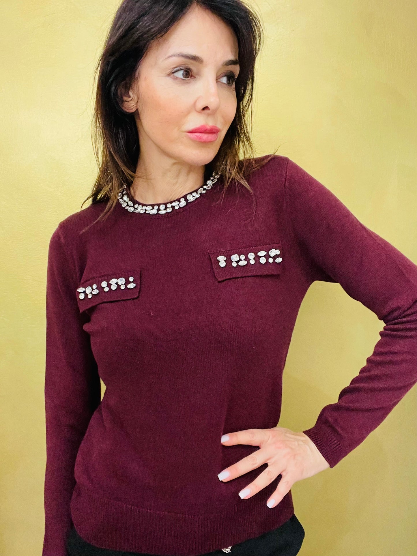 MAGLIA CON STRASS