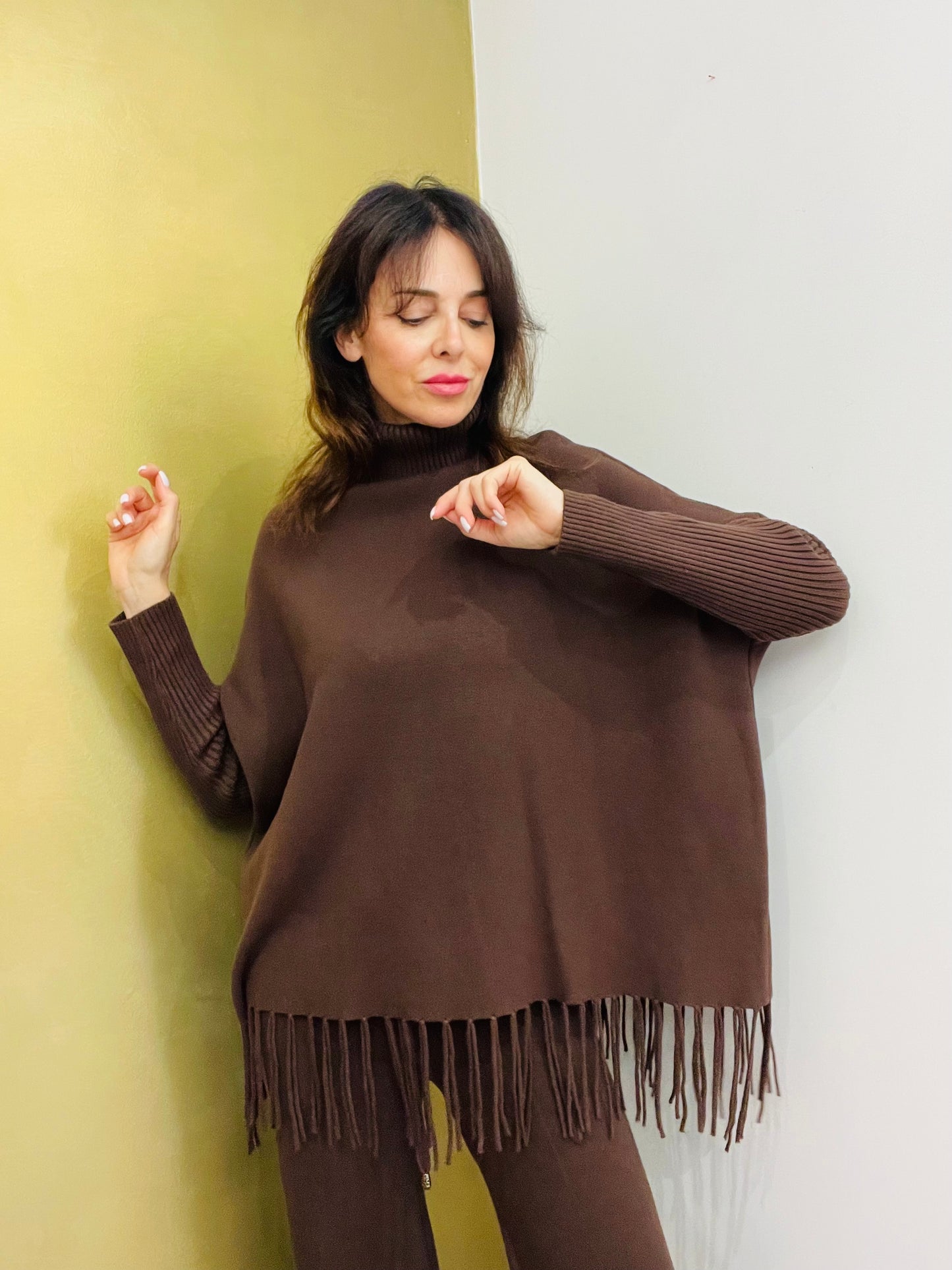 MAGLIA DOLCEVITA CON FRANGE