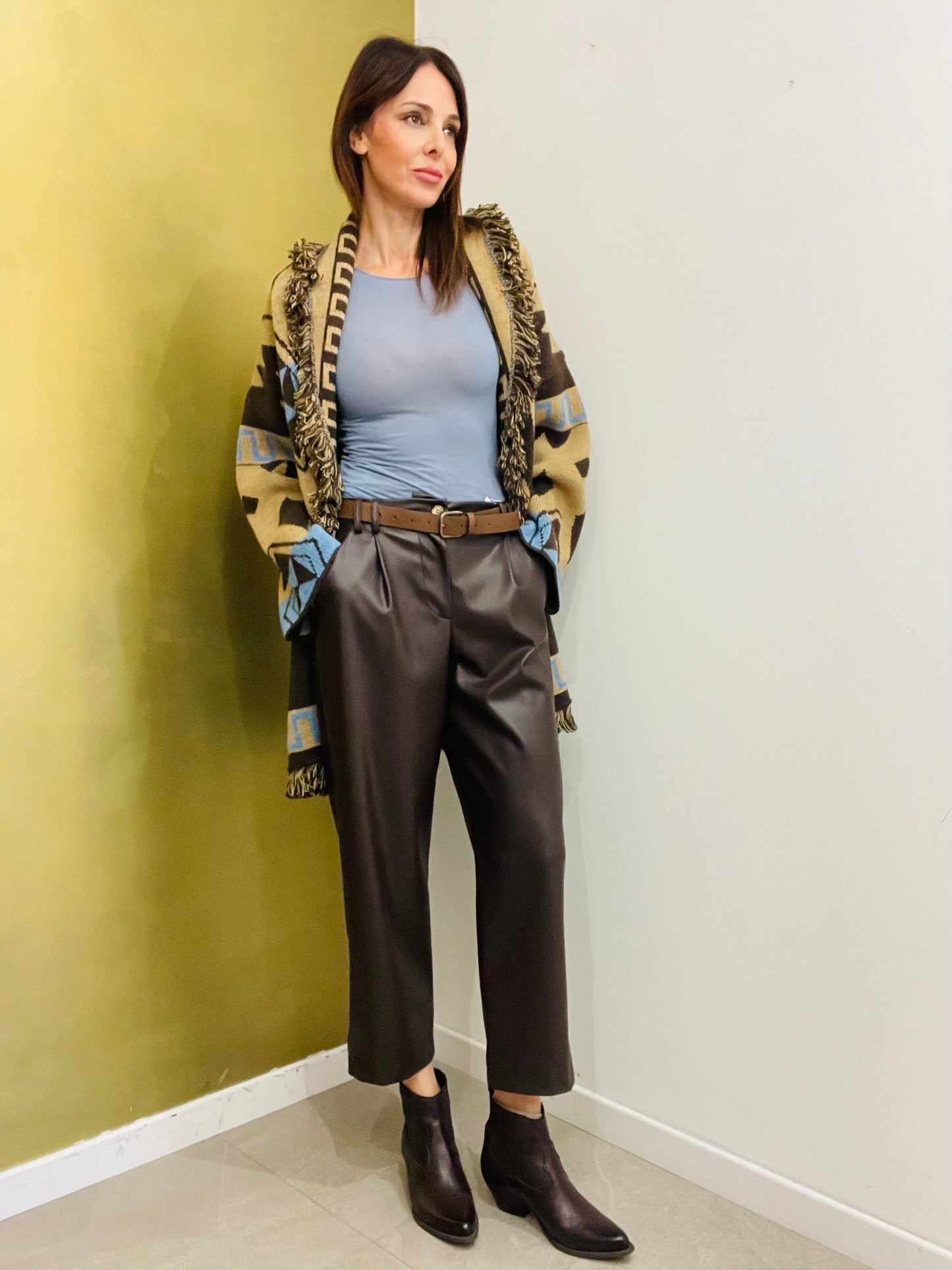PANTALONE CLASSICO  IN ECOPELLE