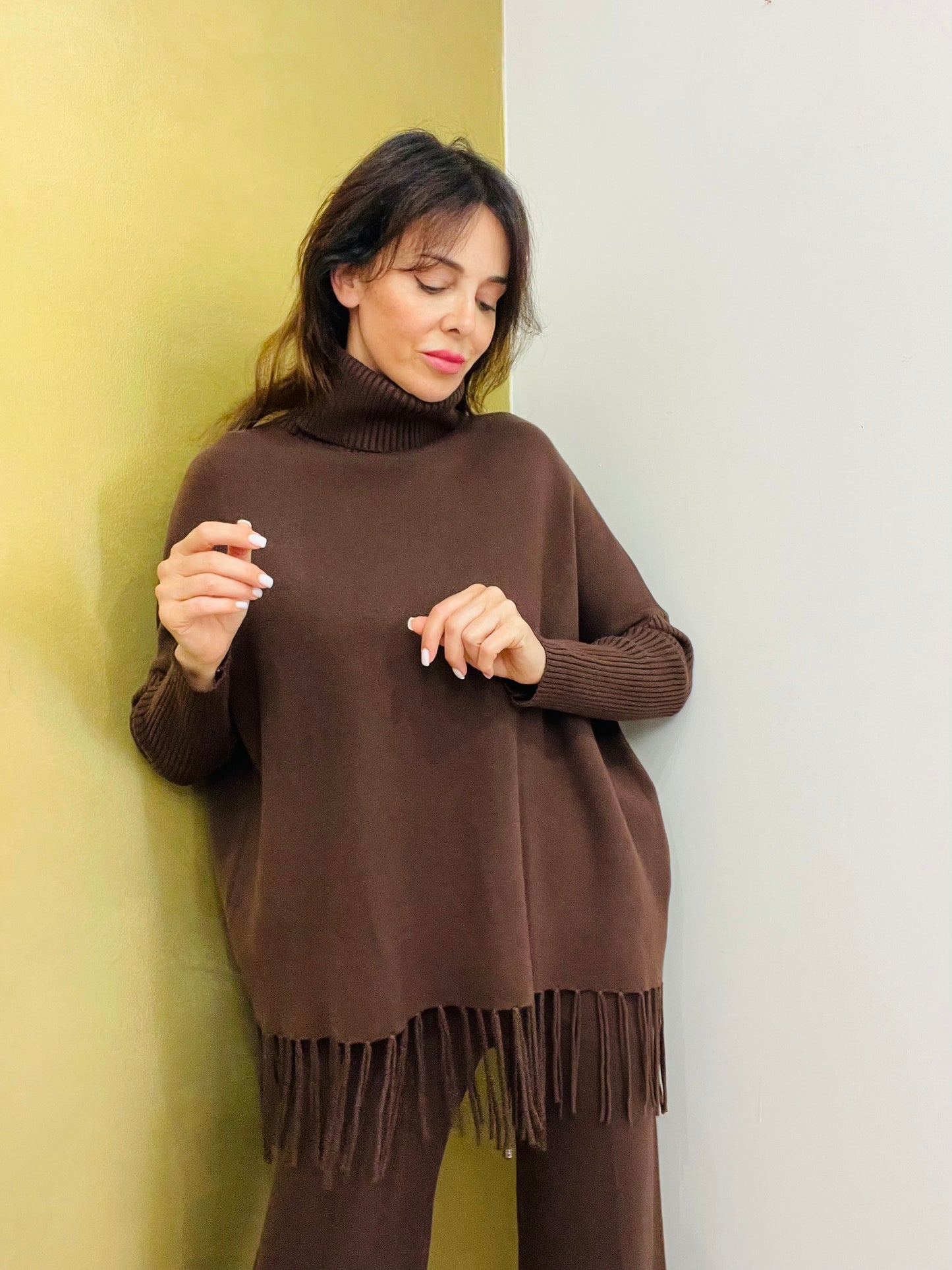 MAGLIA DOLCEVITA CON FRANGE