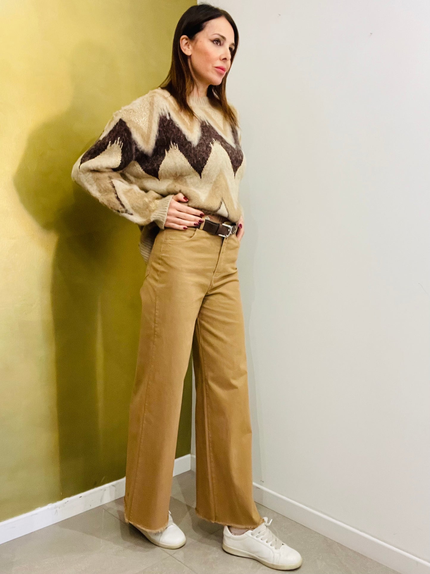 PANTALONE PALAZZO SFRANGIATO