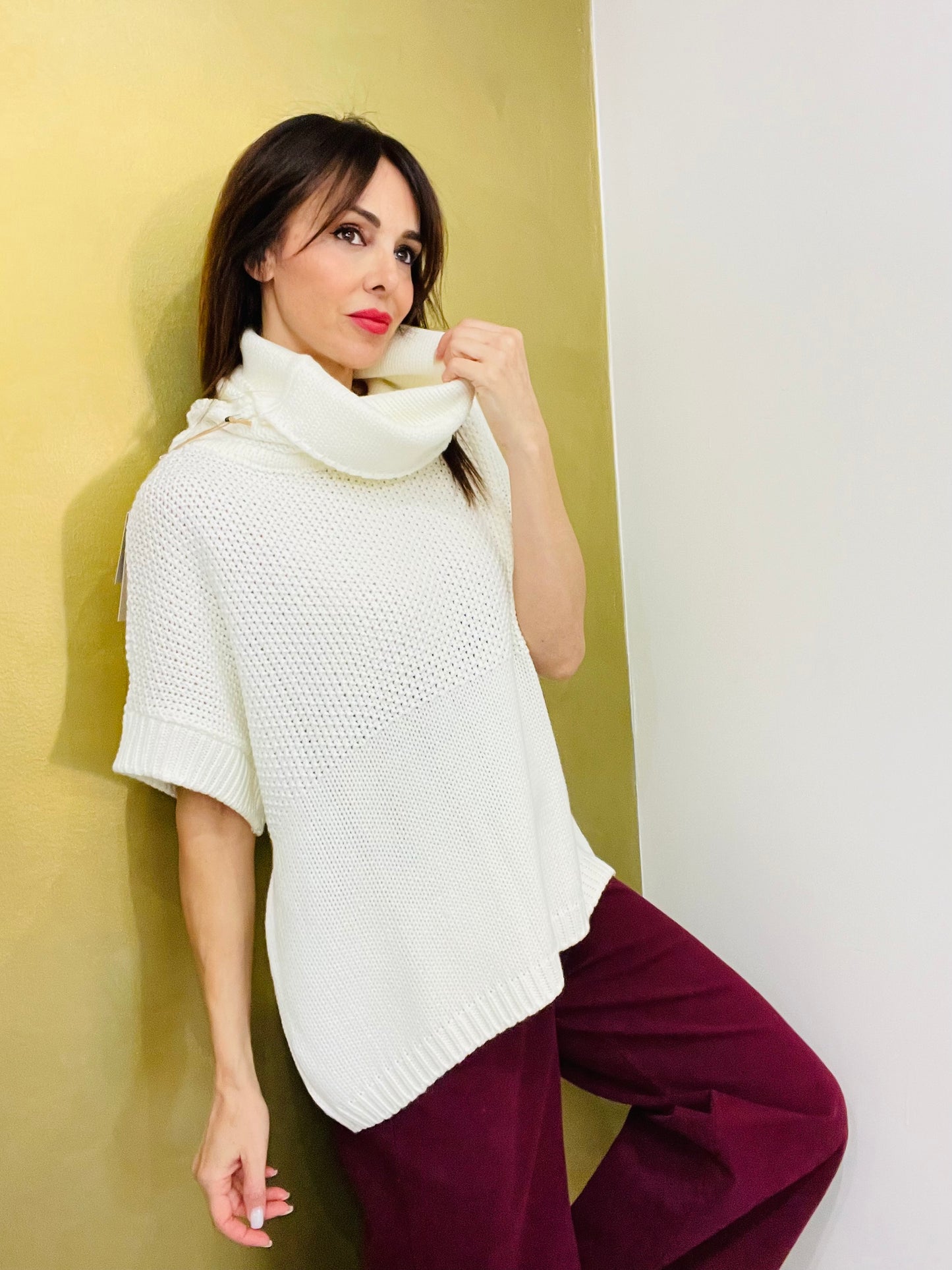 MAGLIA OVER COLLO AD ANELLO