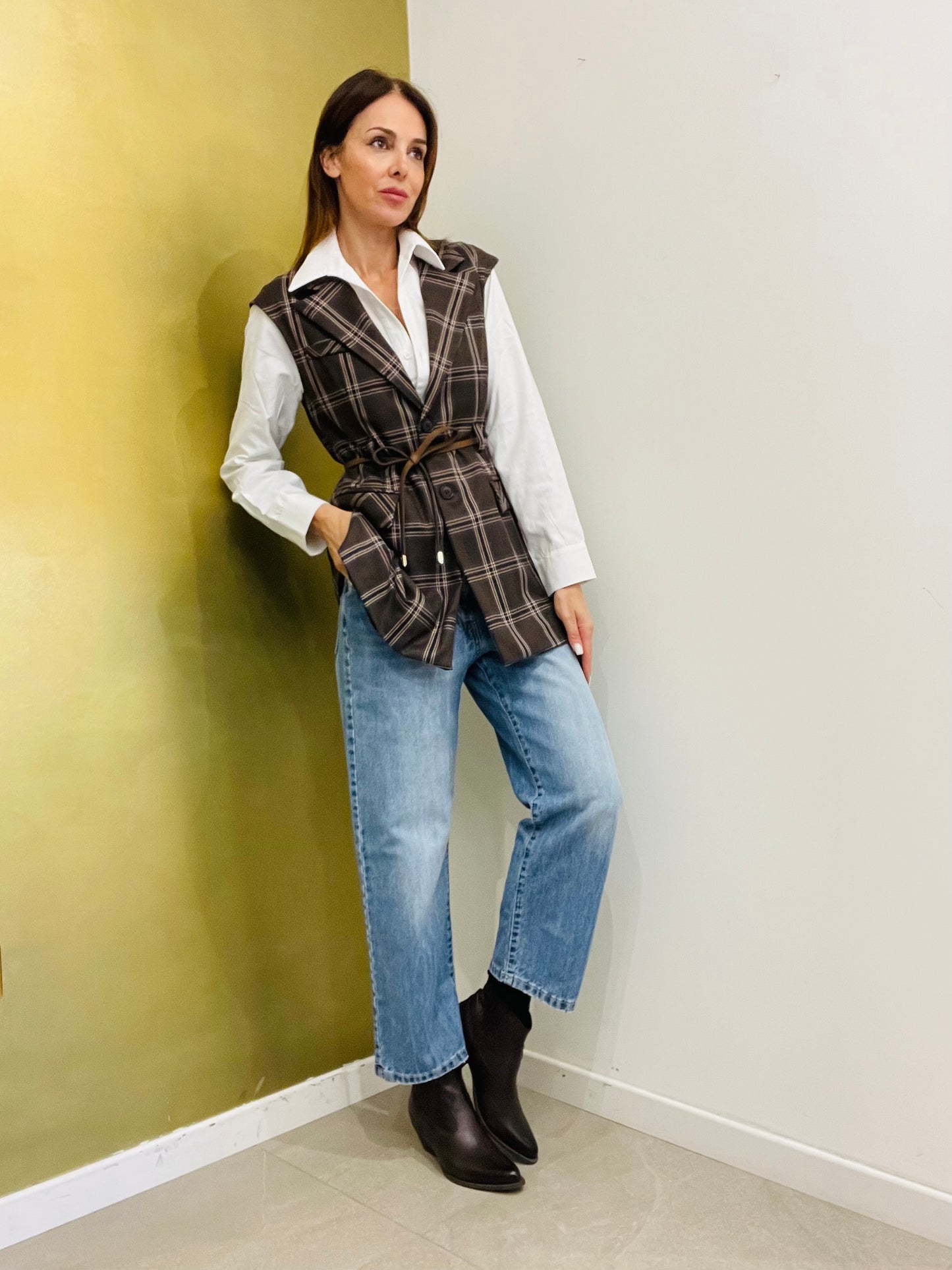 GILET LUNGO QUADRI