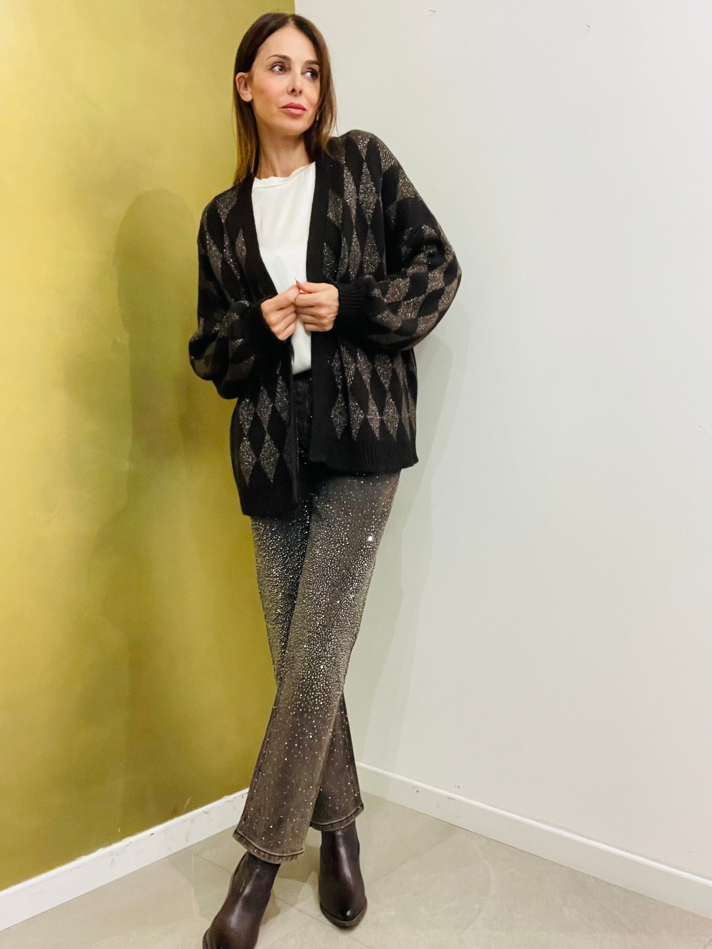 CARDIGAN LUNGO ROMBI