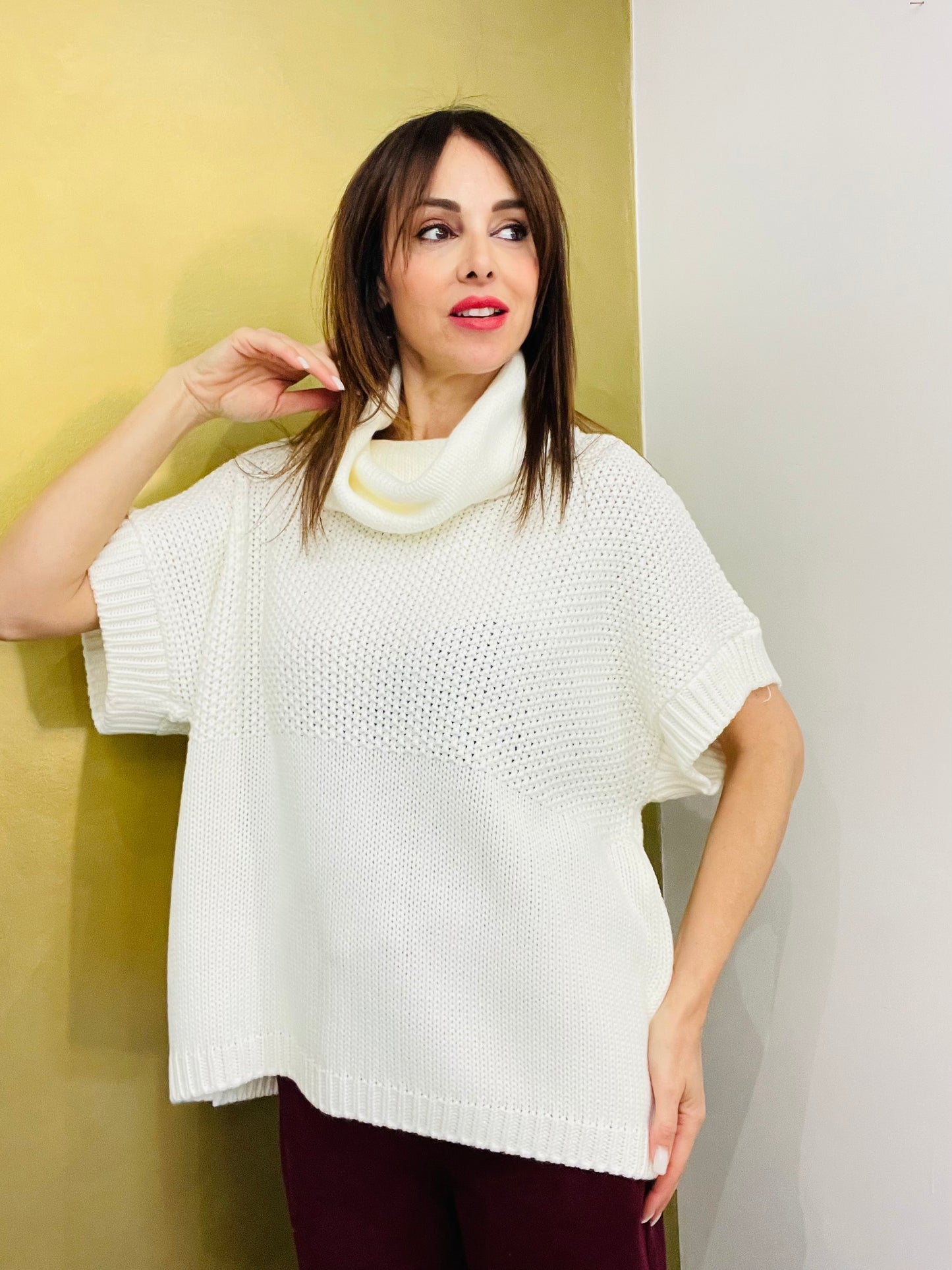 MAGLIA OVER COLLO AD ANELLO