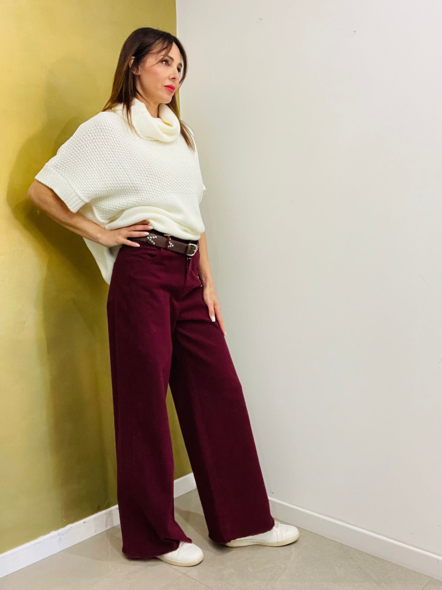PANTALONE PALAZZO SFRANGIATO