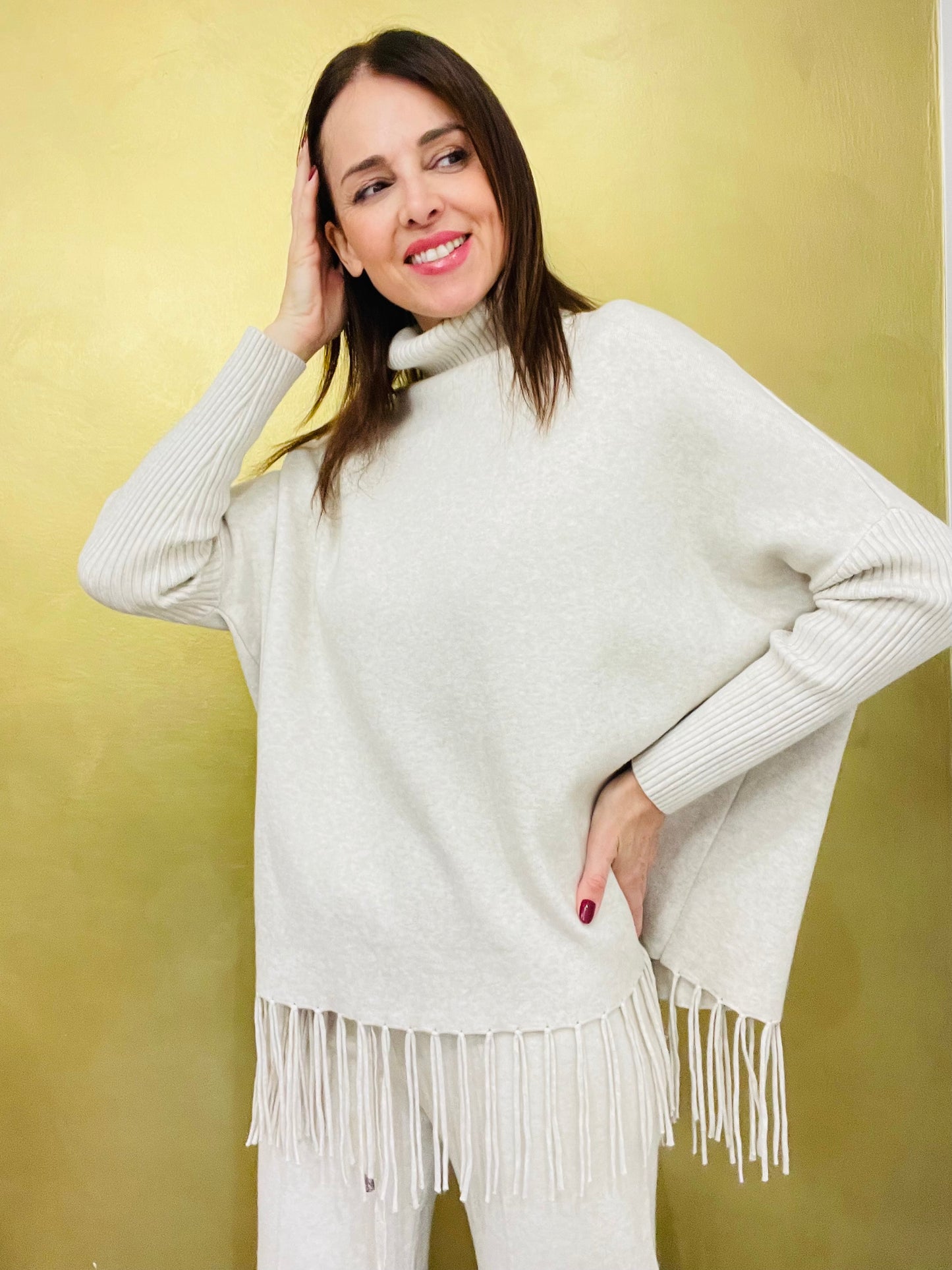 MAGLIA DOLCEVITA CON FRANGE
