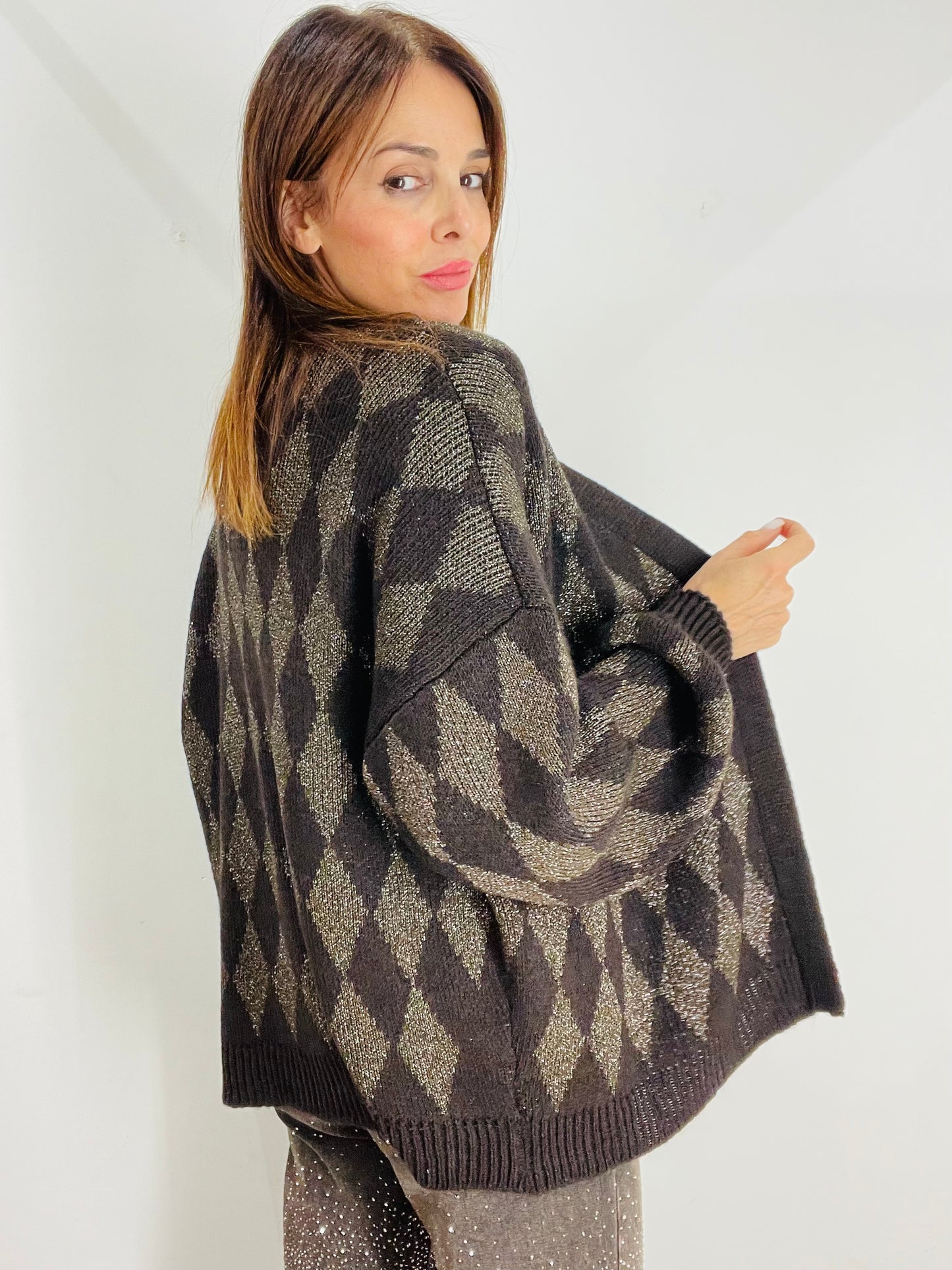 CARDIGAN LUNGO ROMBI