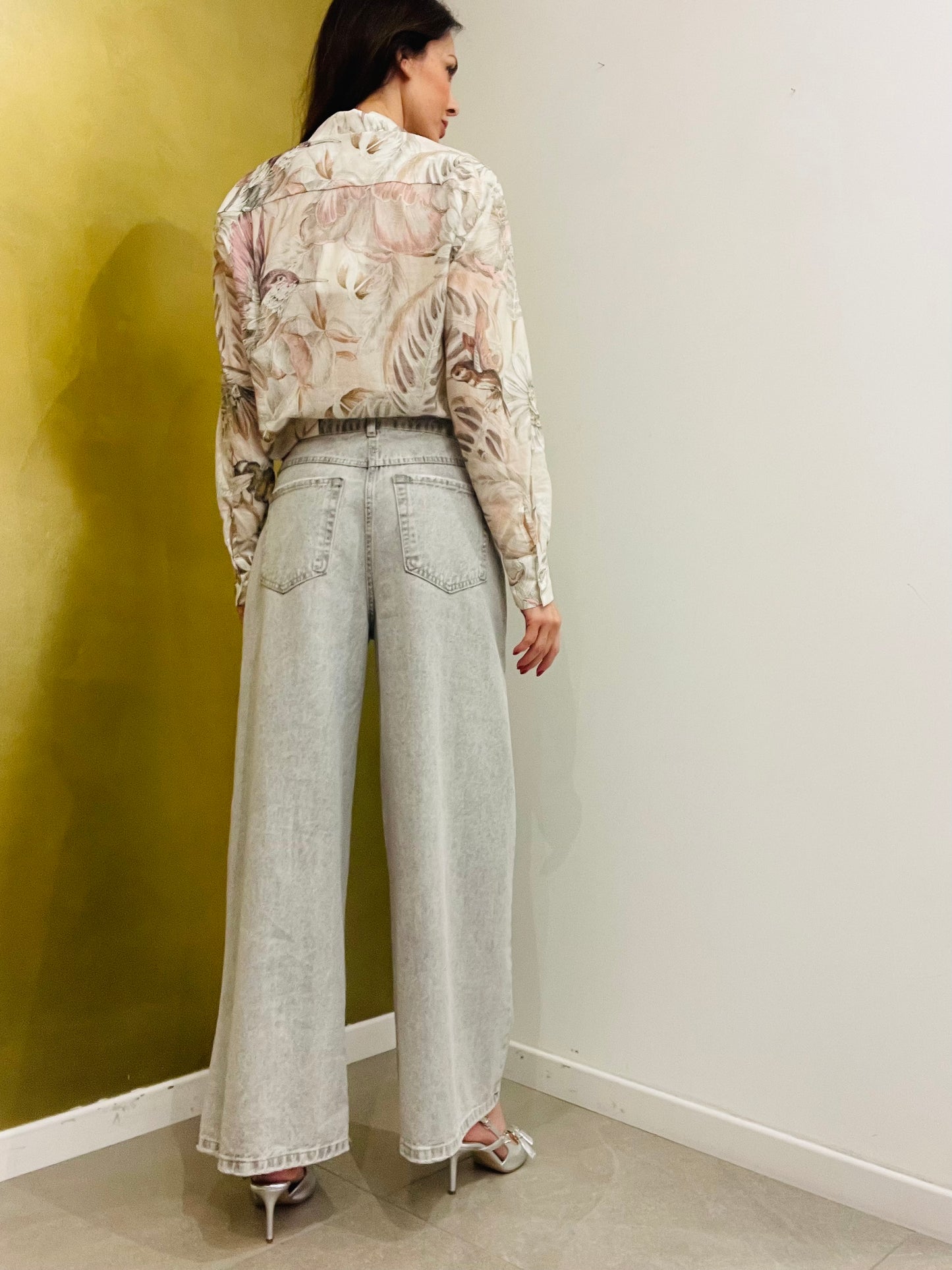 JEANS PALAZZO TENSIONE IN