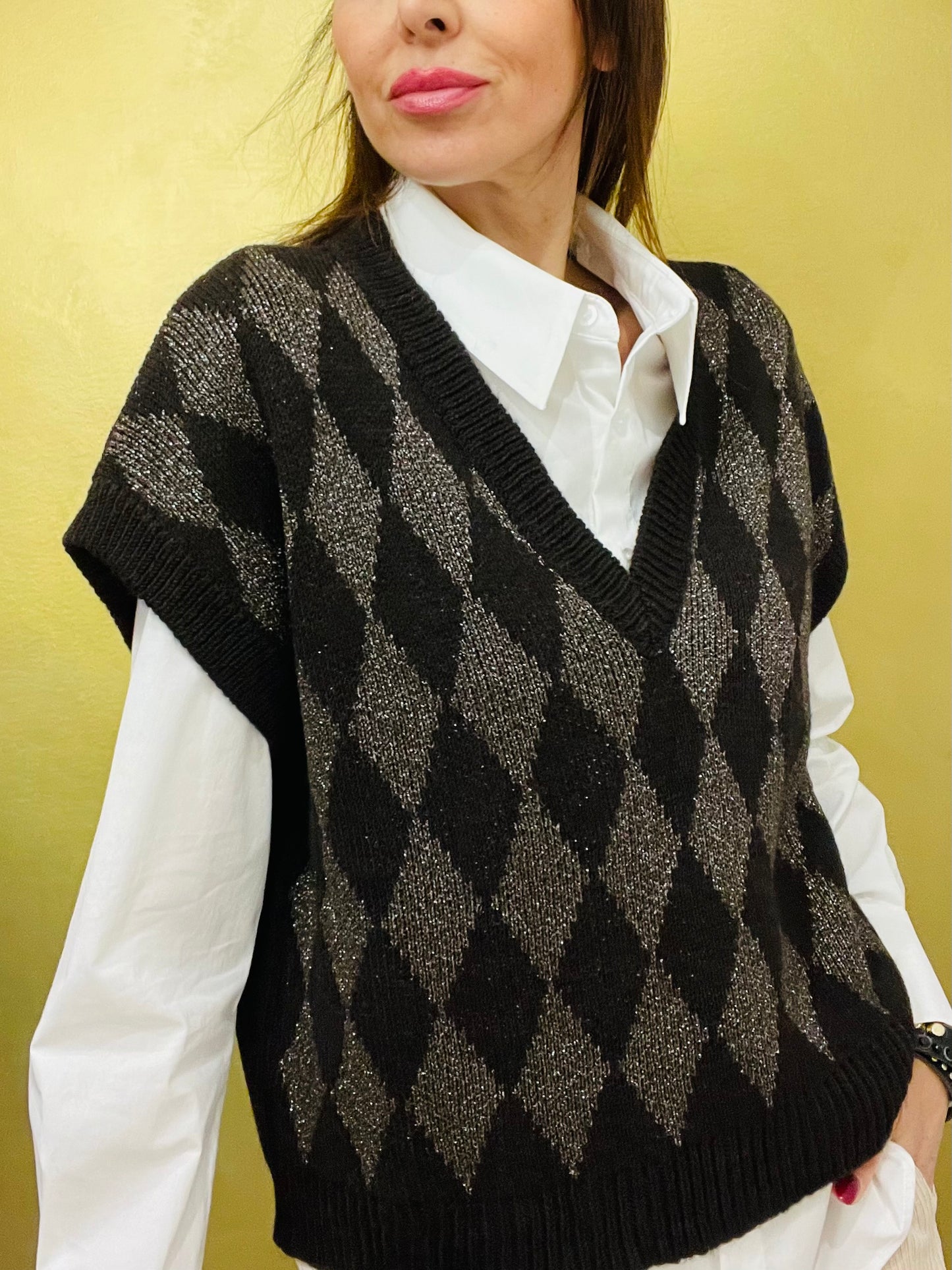 GILET ROMBI LUREX