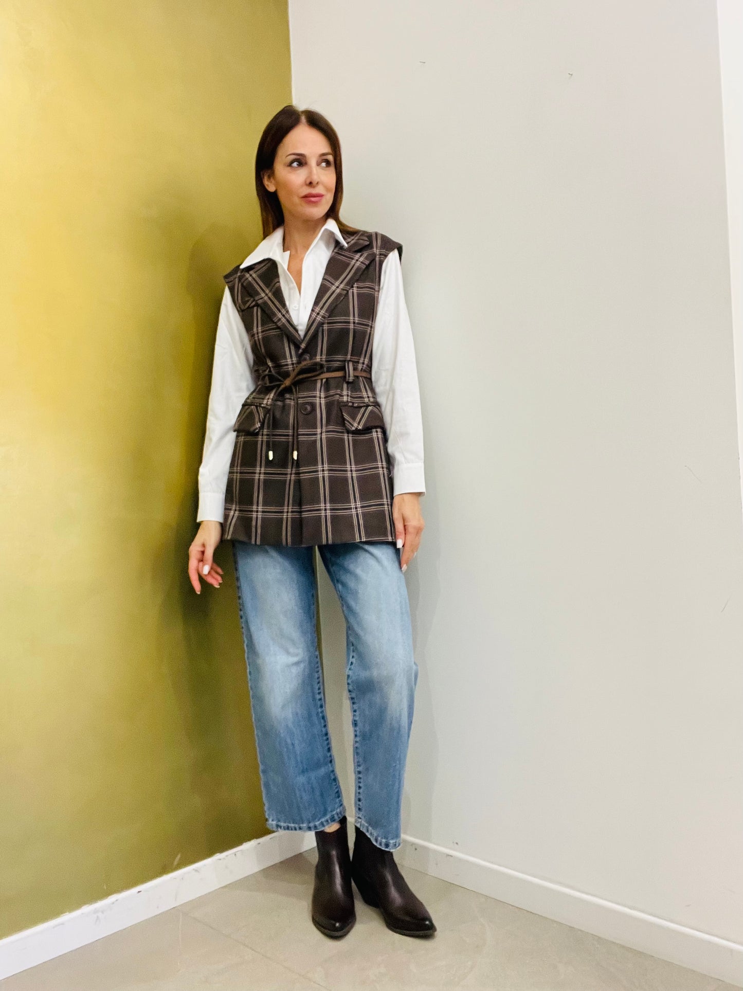GILET LUNGO QUADRI