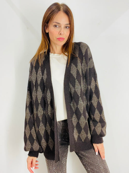 CARDIGAN LUNGO ROMBI
