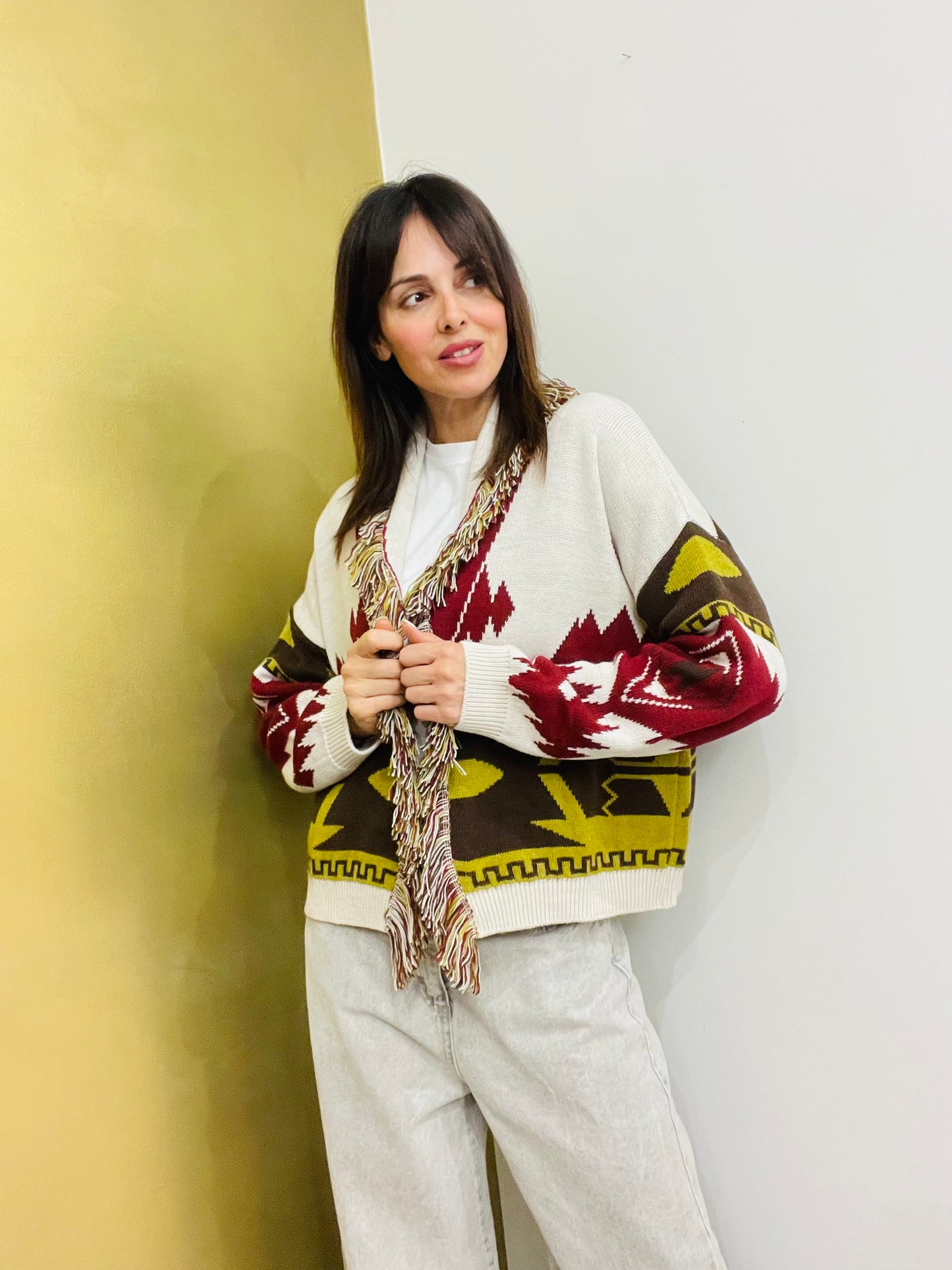 CARDIGAN CORTO CON FRANGE
