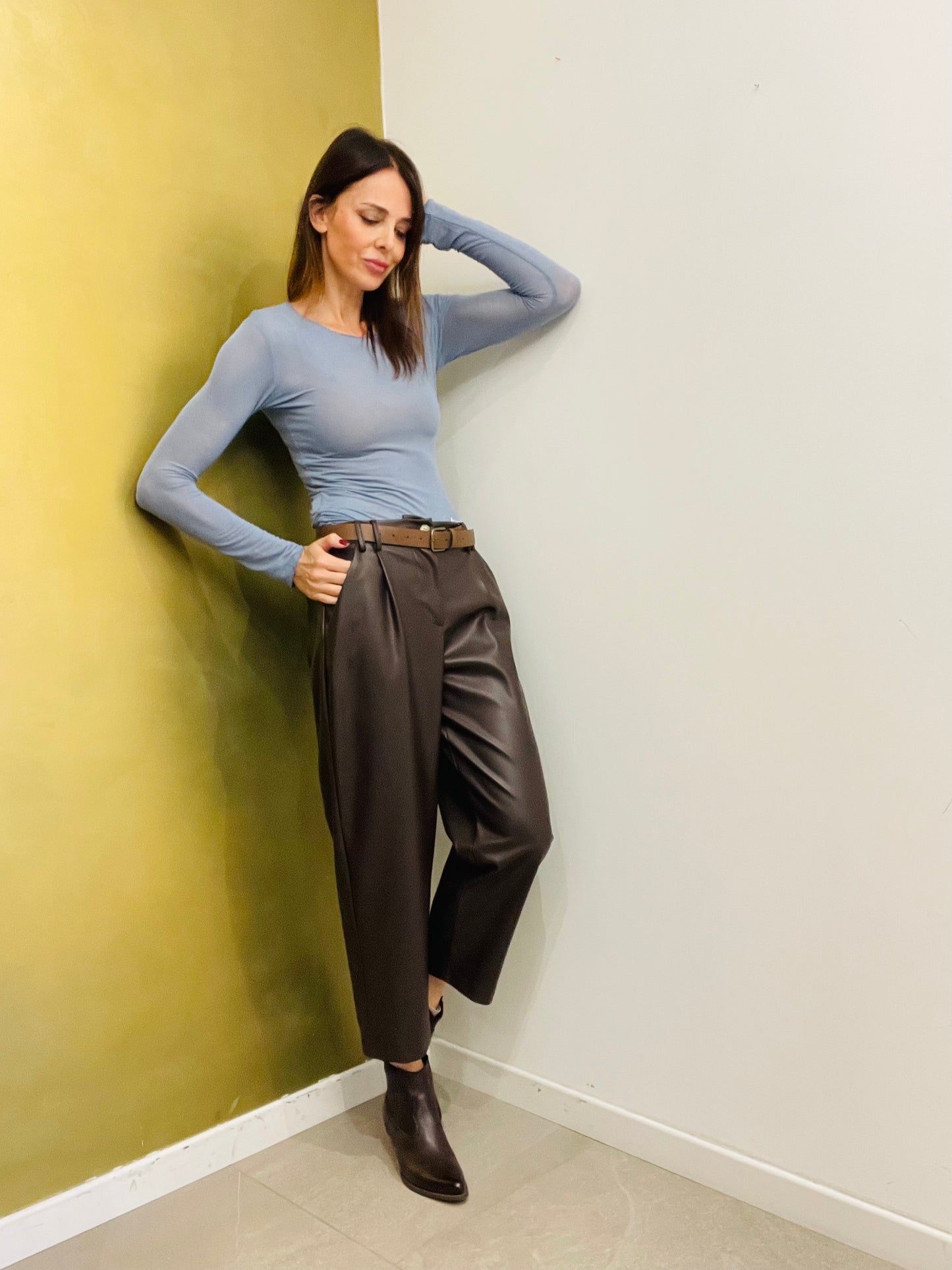 PANTALONE CLASSICO  IN ECOPELLE