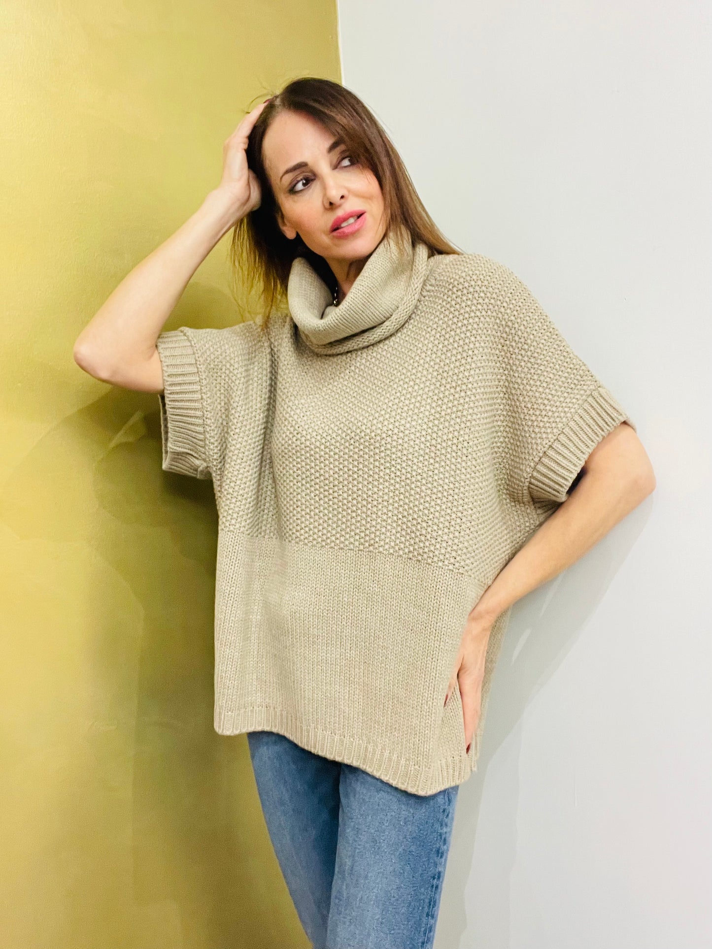 MAGLIA OVER COLLO AD ANELLO