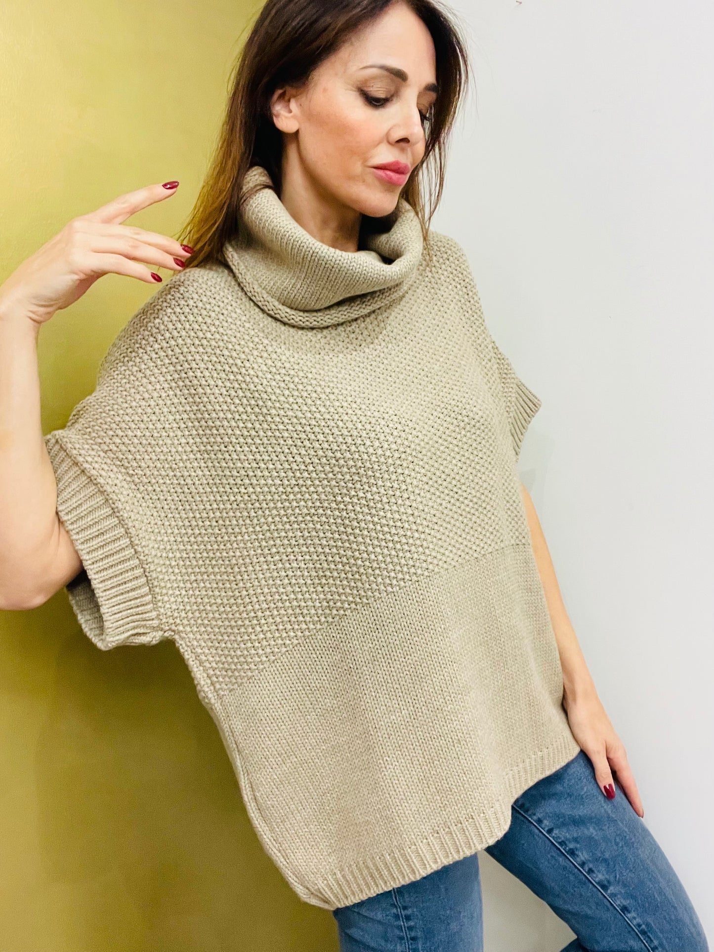MAGLIA OVER COLLO AD ANELLO
