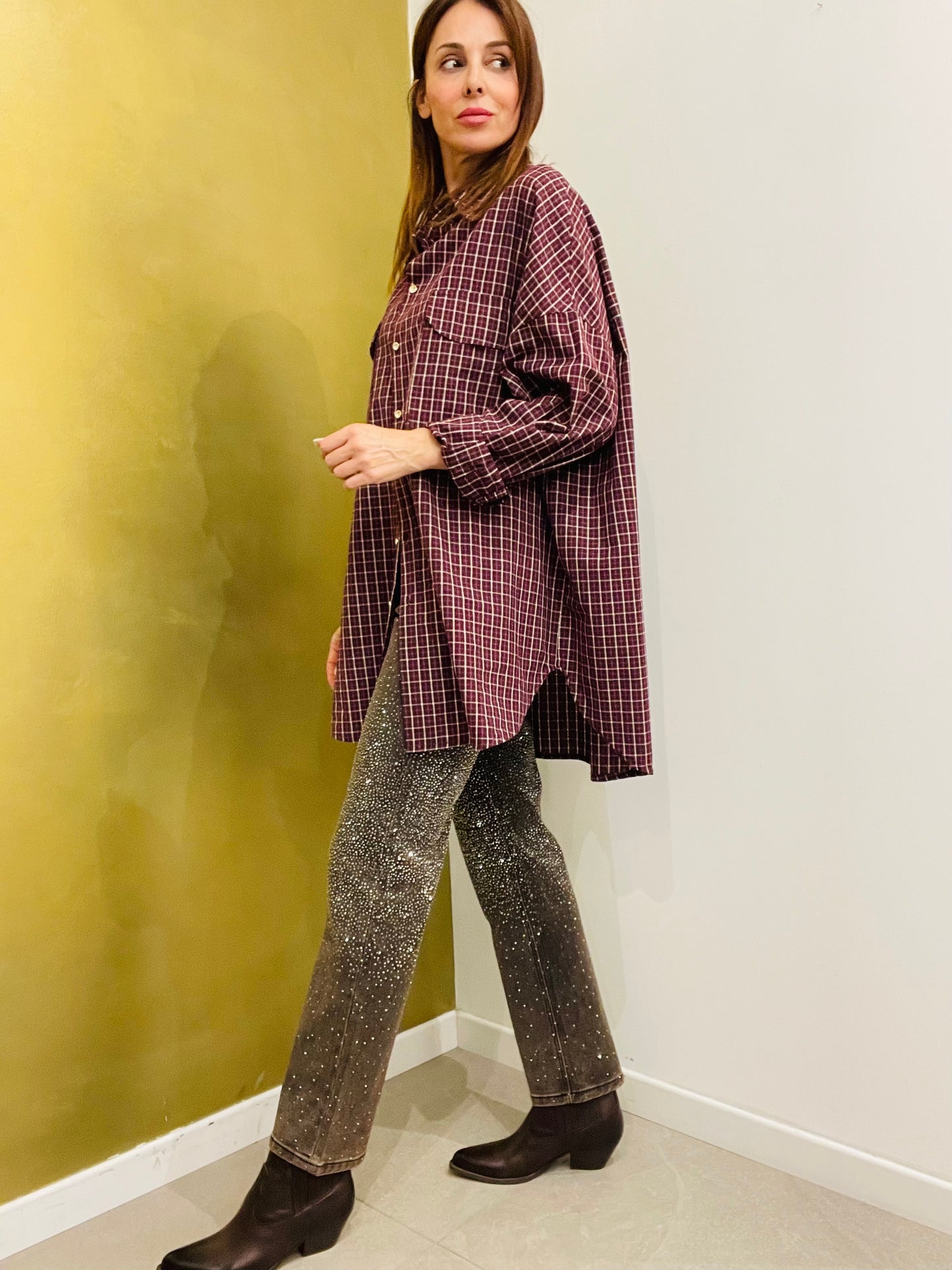 CAMICIA OVER CHECK MON AMOUR