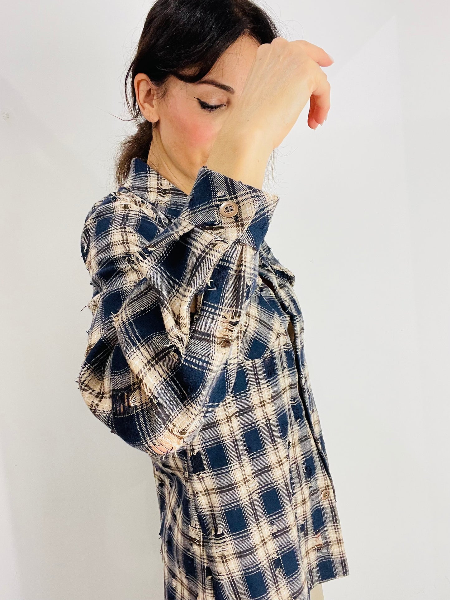 CAMICIA QUADRI CON ROTTURE