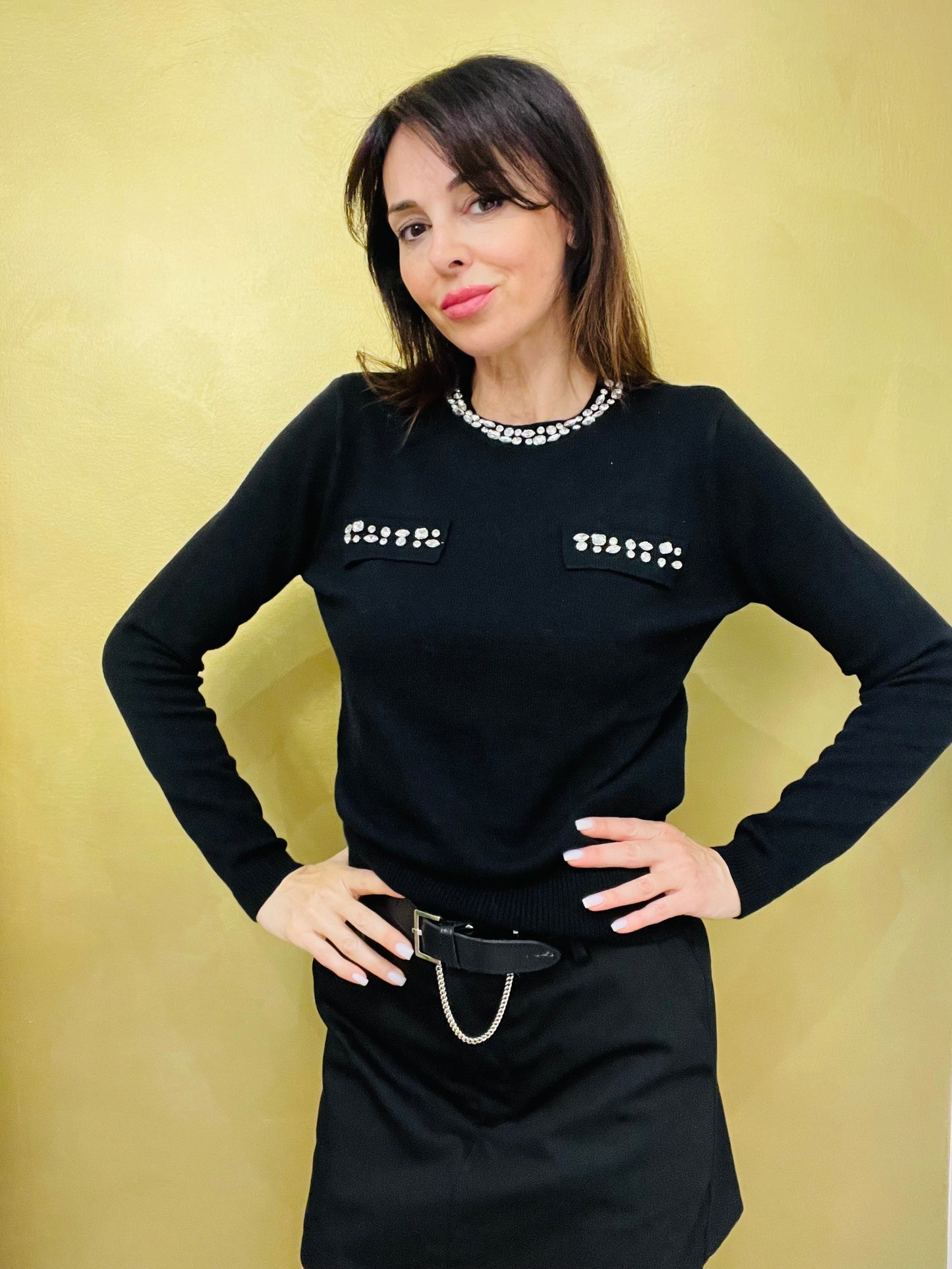 MAGLIA CON STRASS