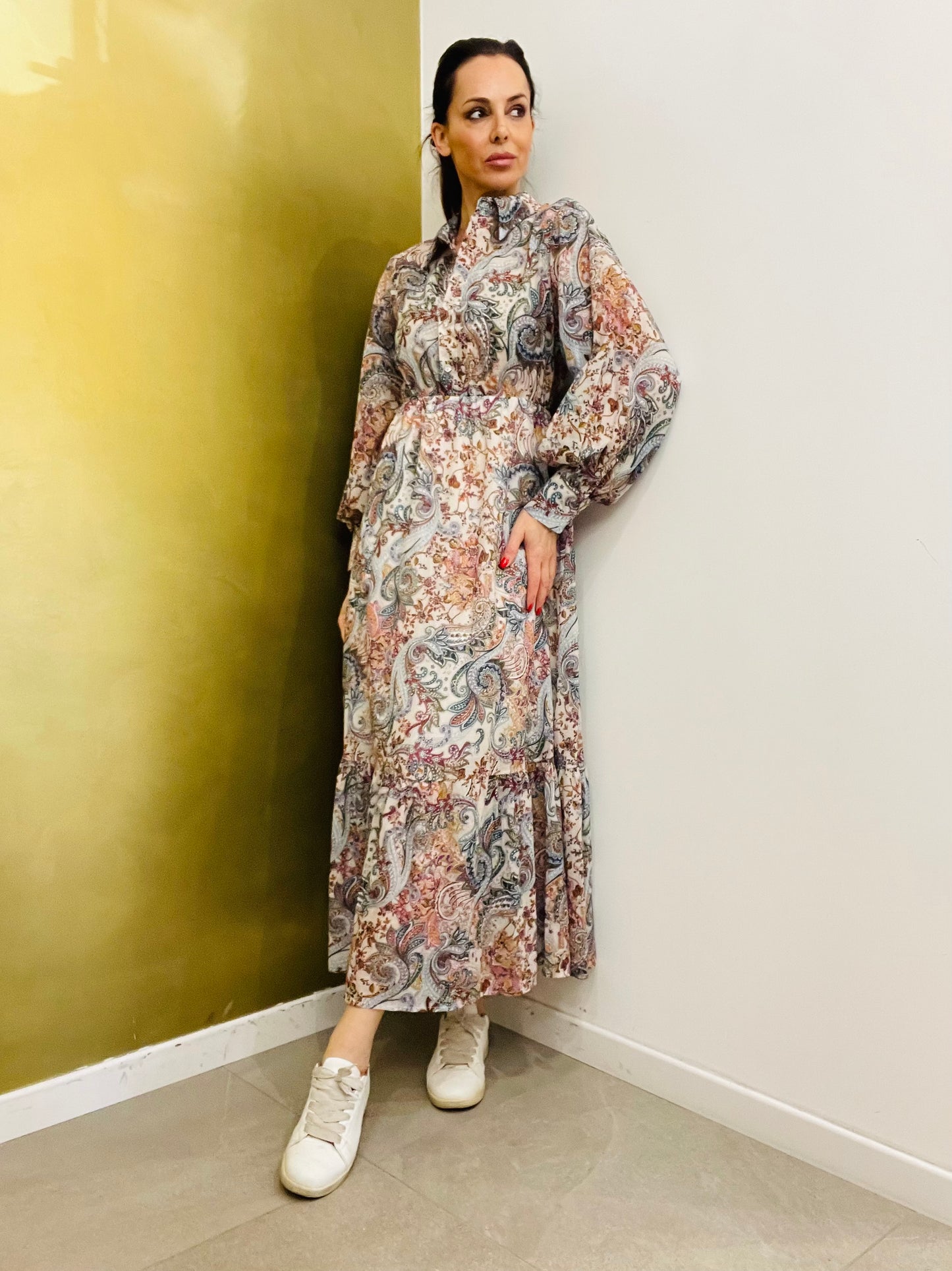 ABITO LUNGO FANTASIA CASHMERE