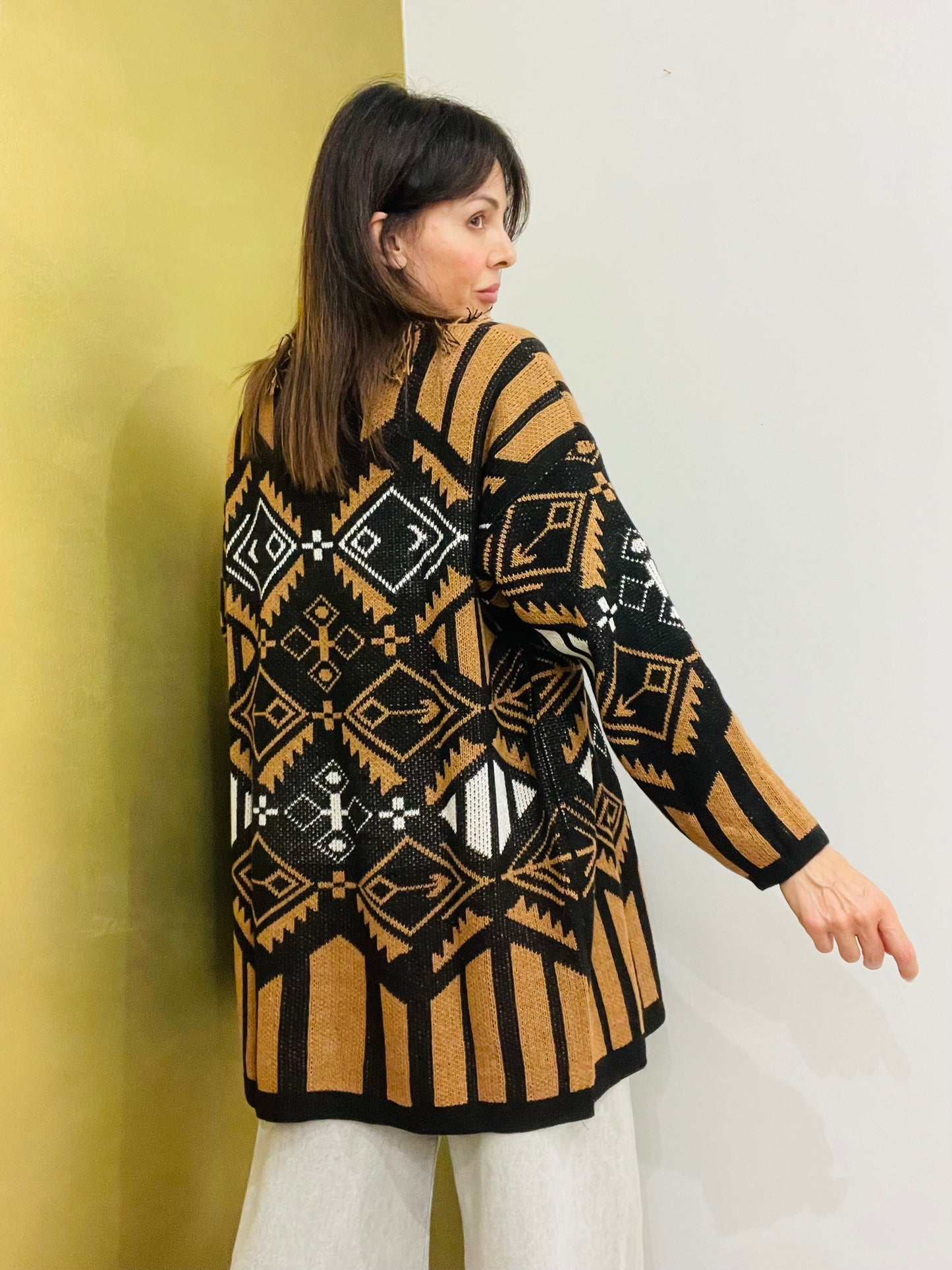 CARDIGAN LUNGO CON FRANGE