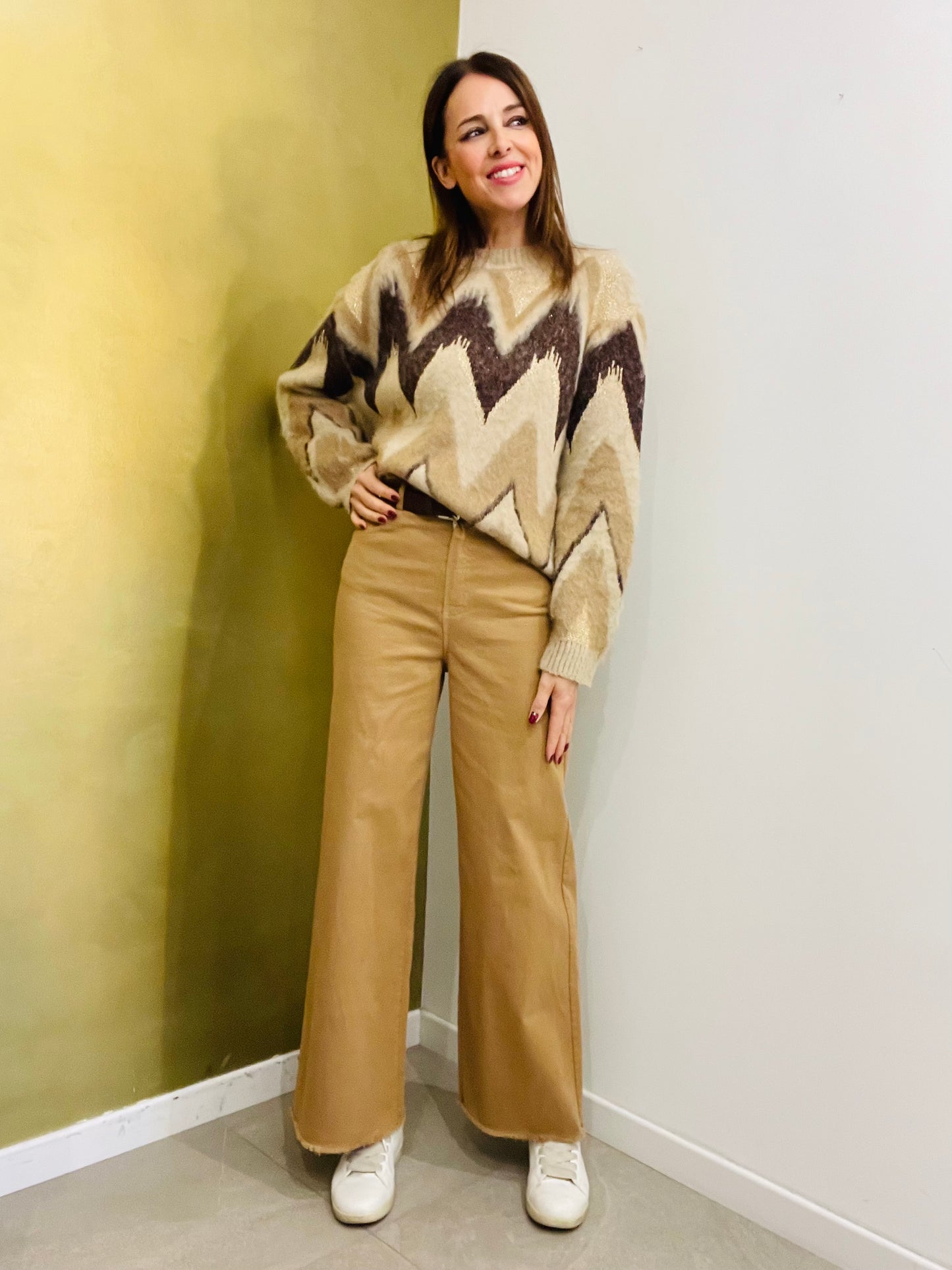 PANTALONE PALAZZO SFRANGIATO