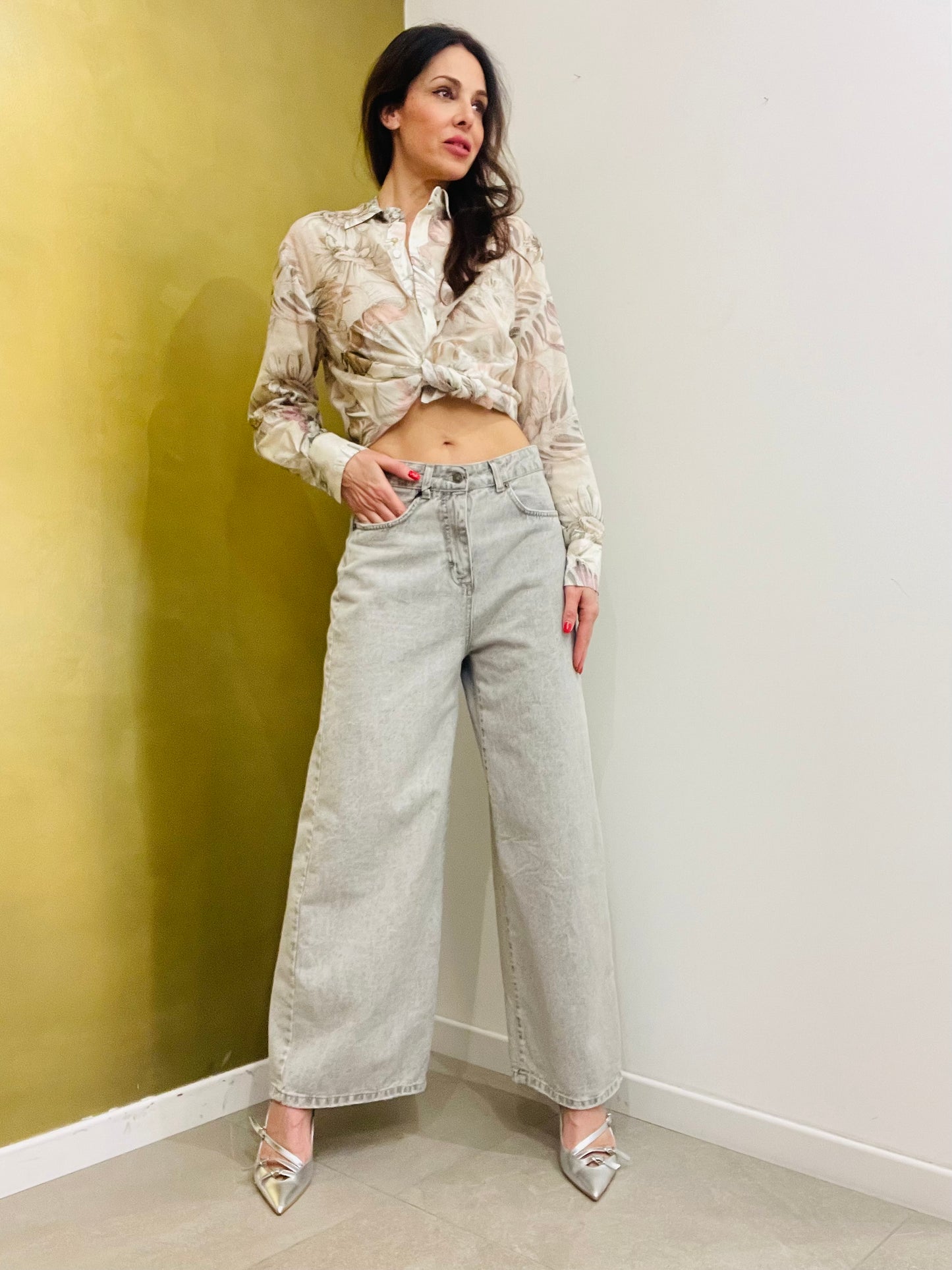 JEANS PALAZZO TENSIONE IN