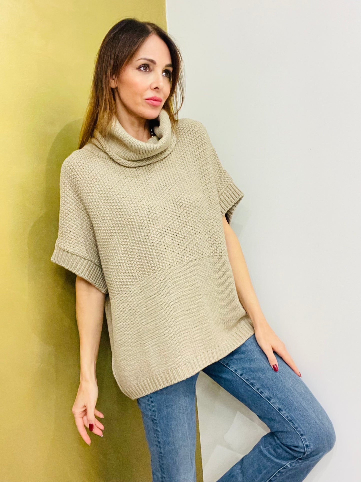 MAGLIA OVER COLLO AD ANELLO