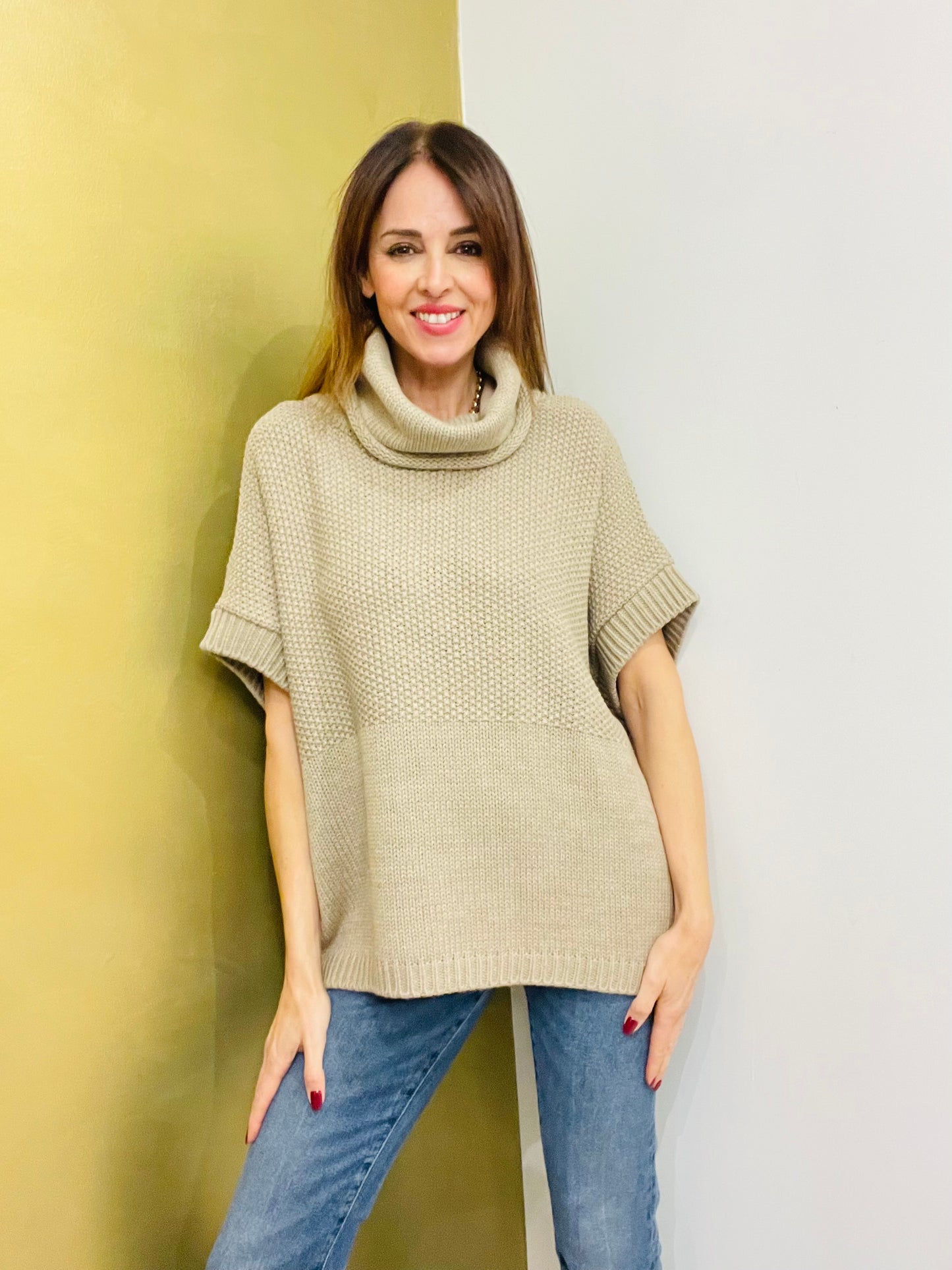 MAGLIA OVER COLLO AD ANELLO