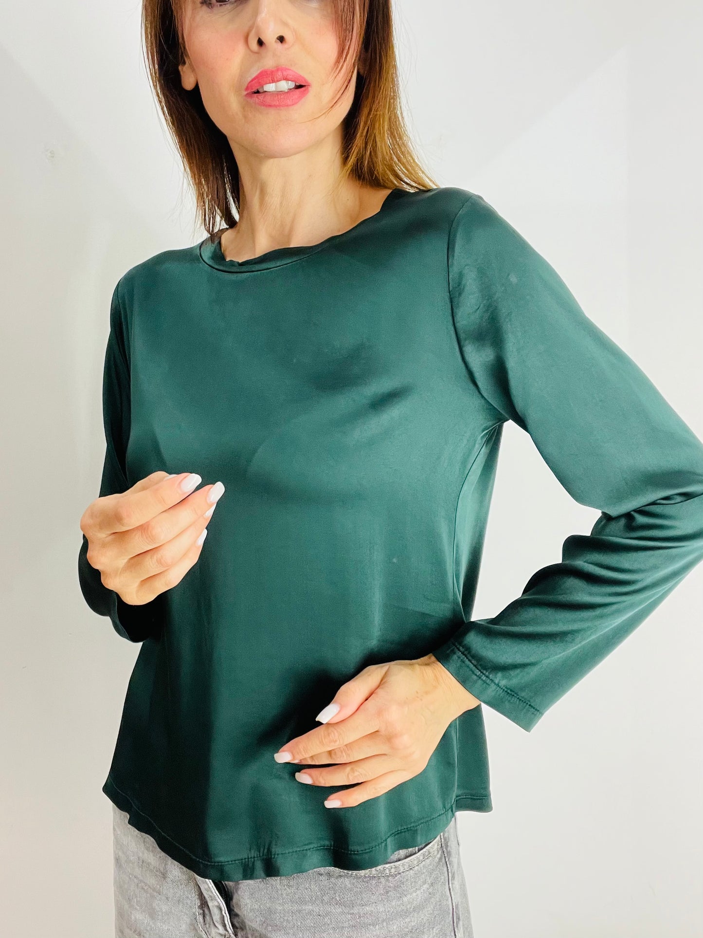 BLUSA SATIN MANICA LUNGA