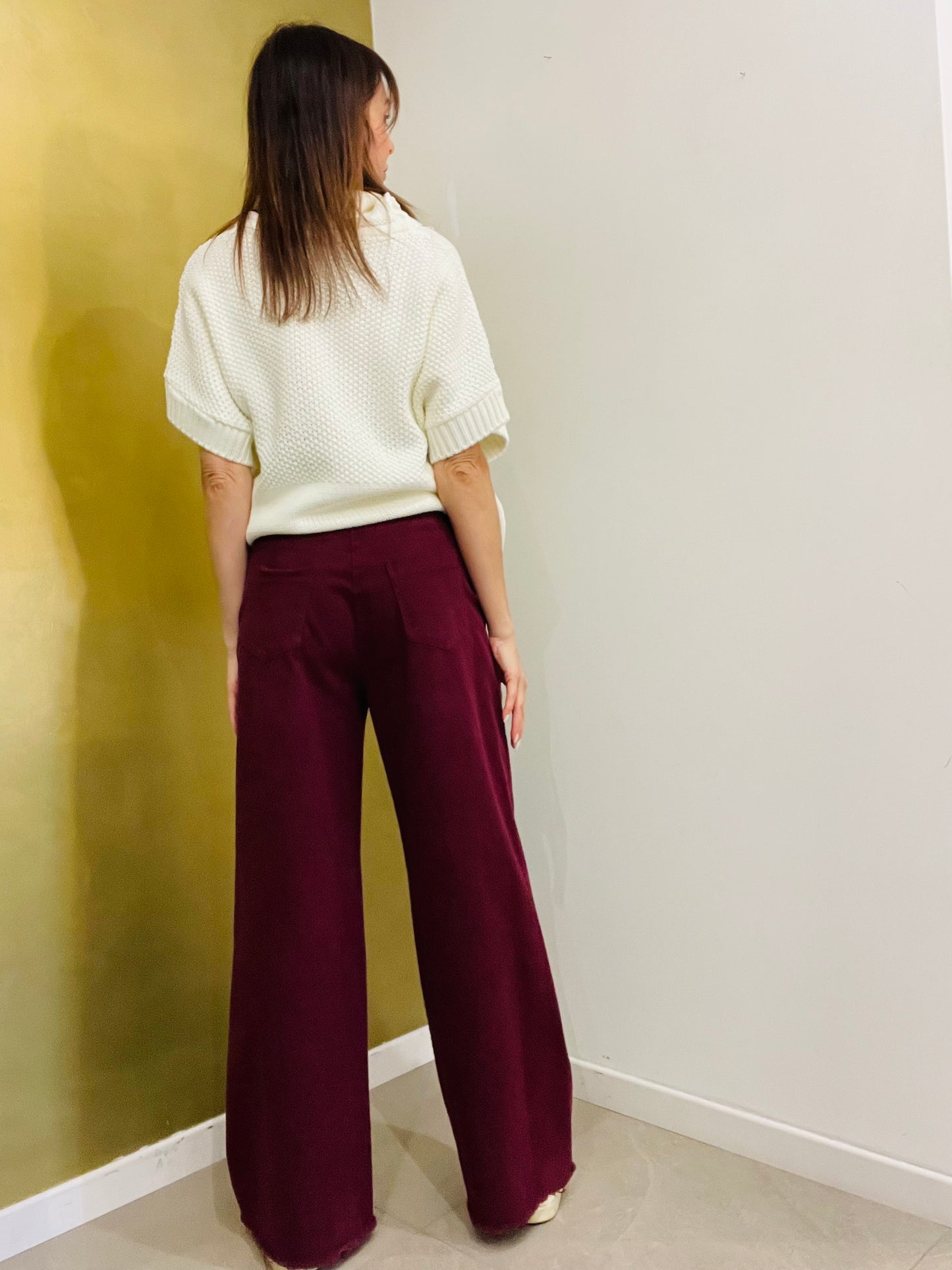 PANTALONE PALAZZO SFRANGIATO