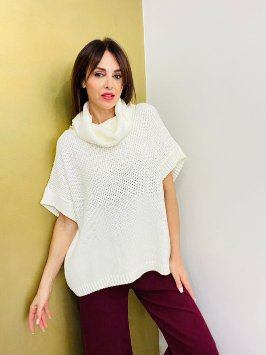 MAGLIA OVER COLLO AD ANELLO
