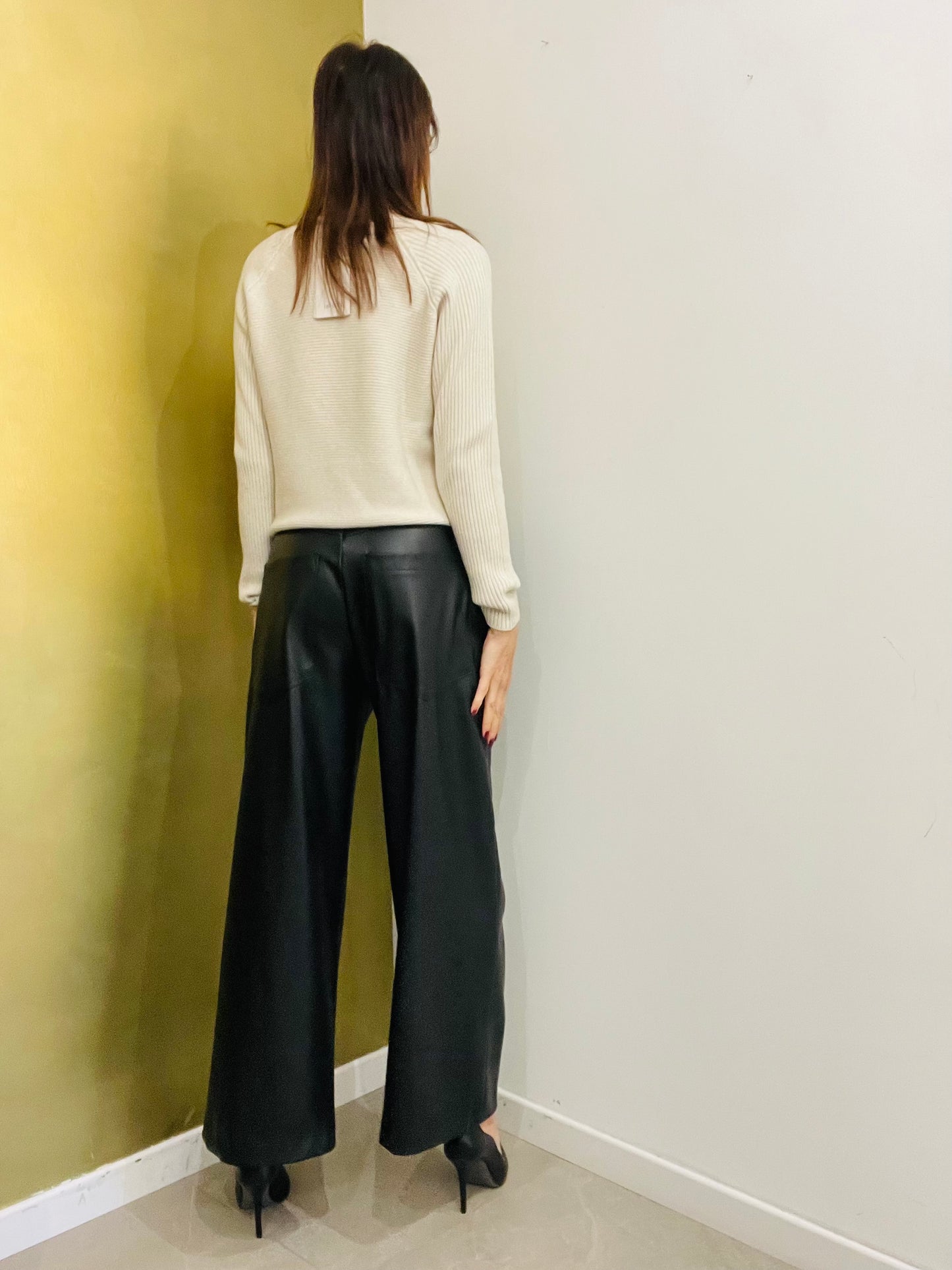 PANTALONE PALAZZO ECOPELLE