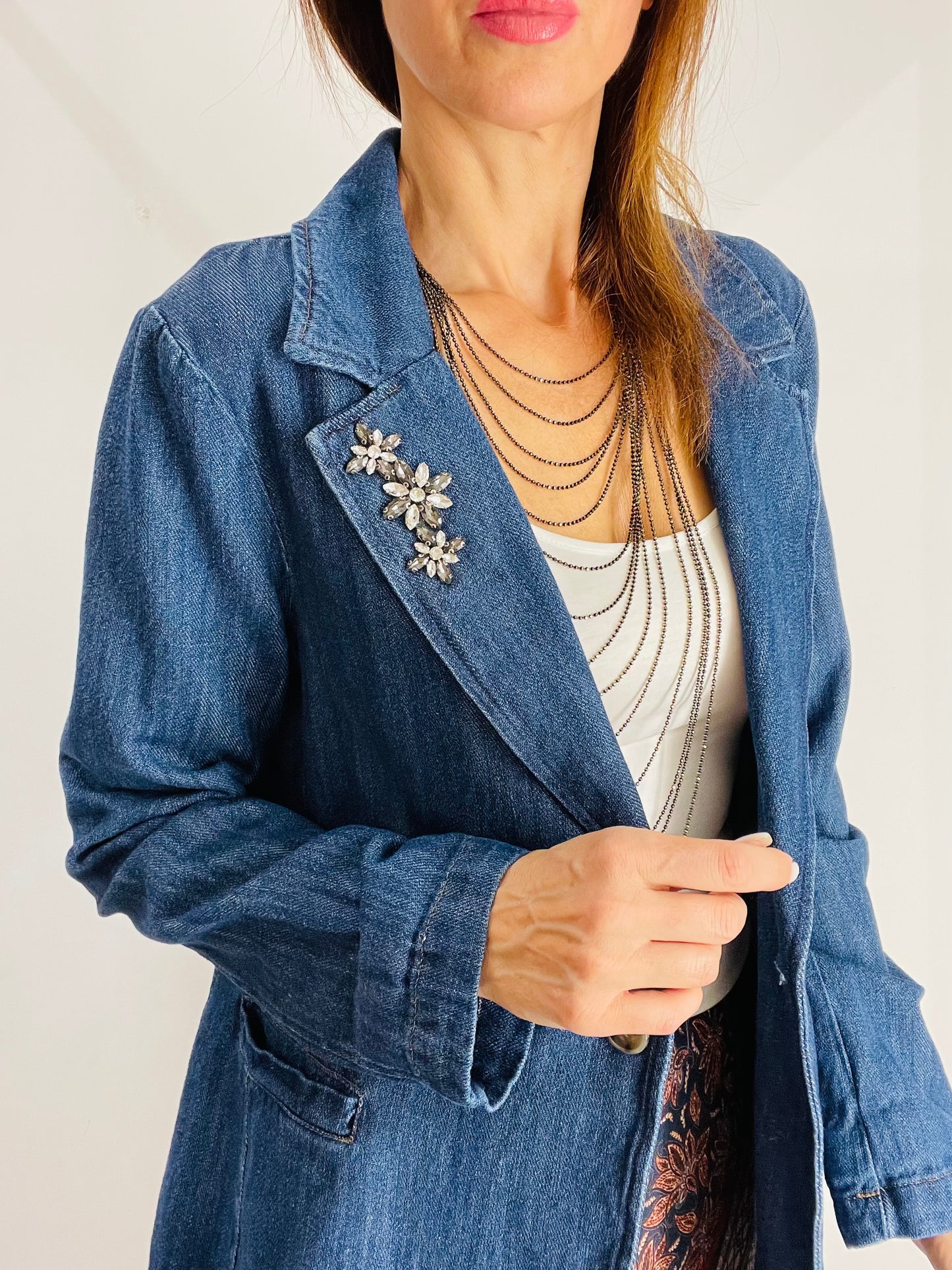 BLAZER JEANS CON SPILLE