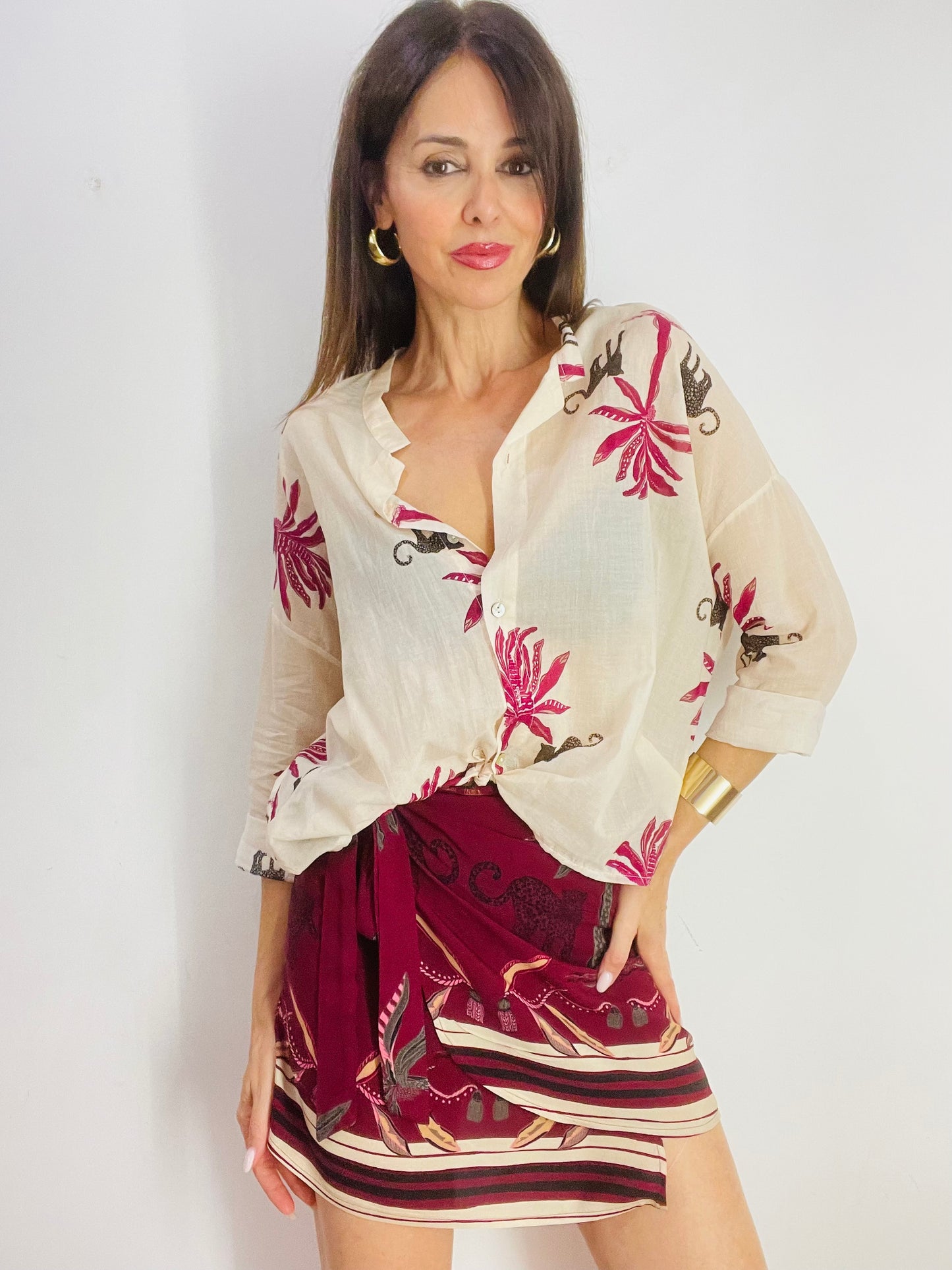 MINIGONNA LEOPARDO E PALME