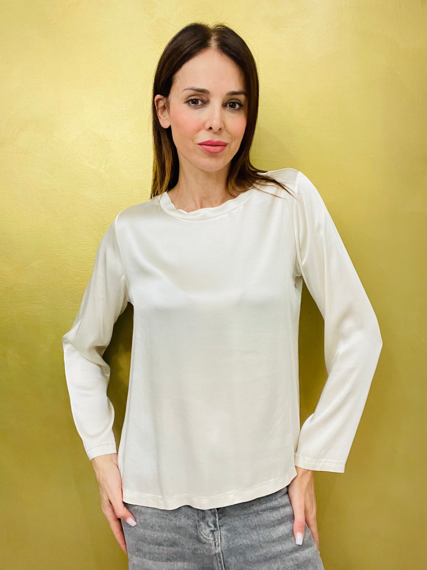 BLUSA SATIN MANICA LUNGA