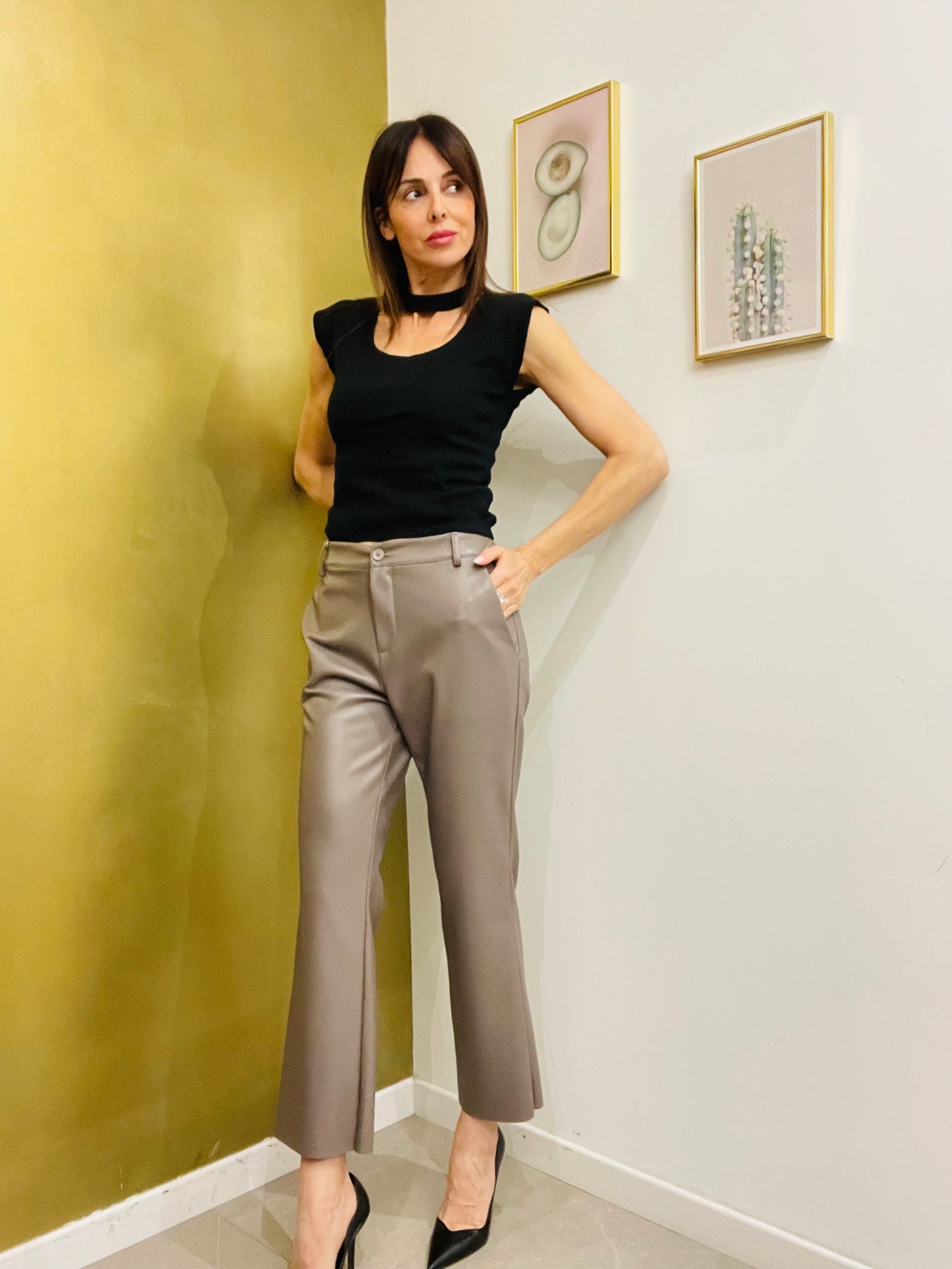 PANTALONE TROMBETTA ECO PELLE