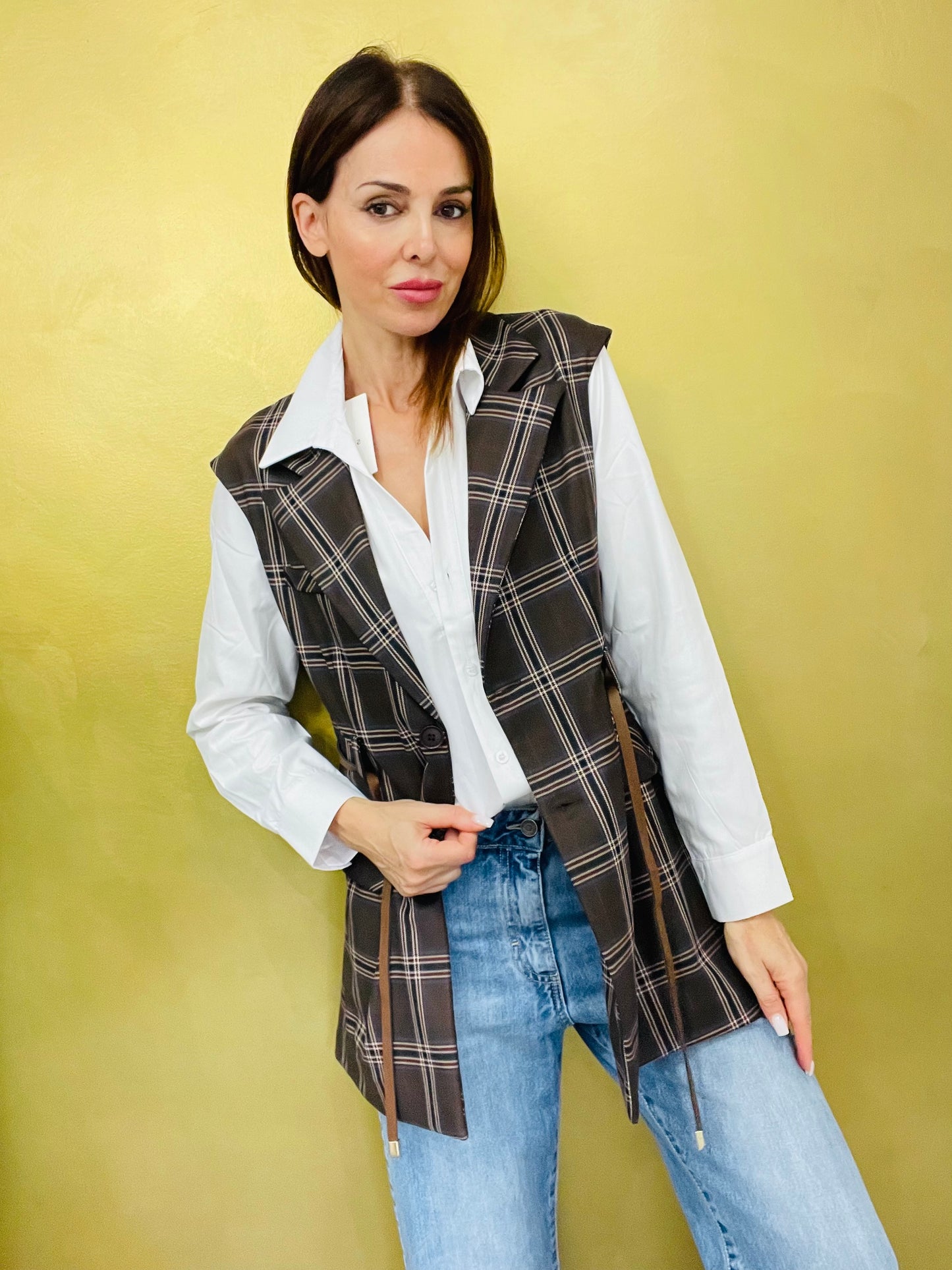 GILET LUNGO QUADRI
