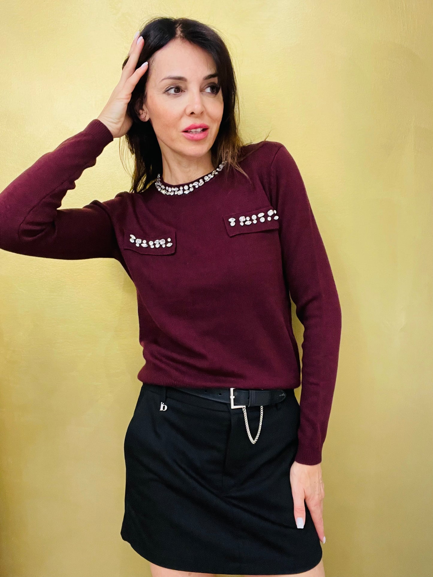 MAGLIA CON STRASS