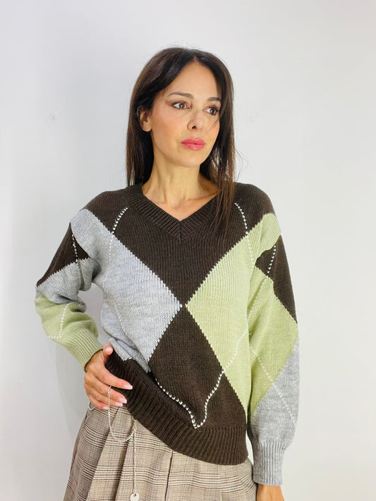 MAGLIA A V ROMBI