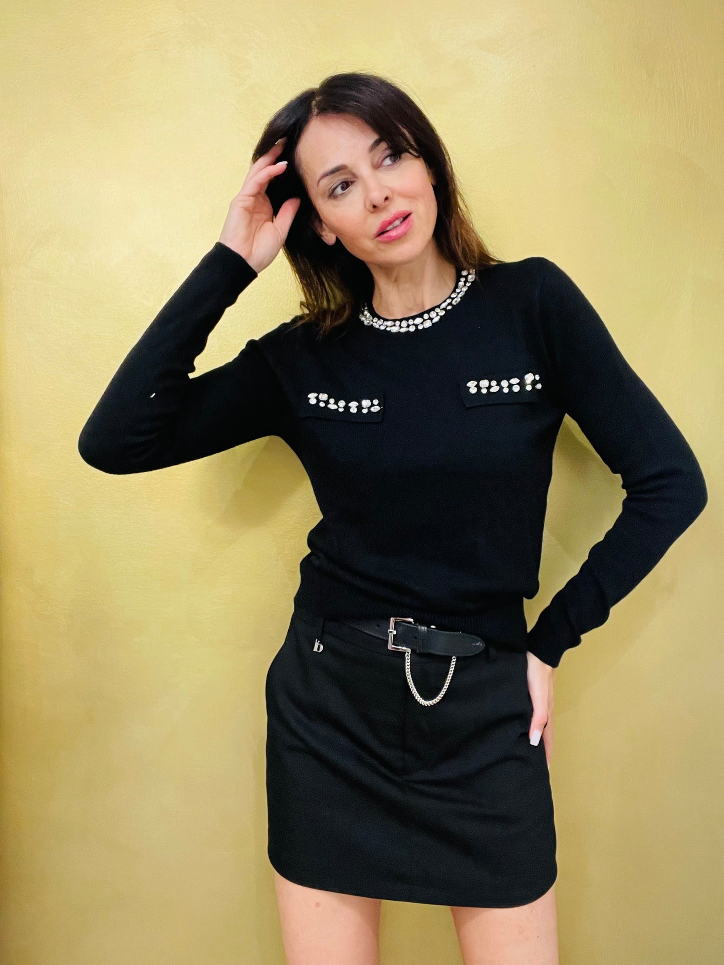MAGLIA CON STRASS